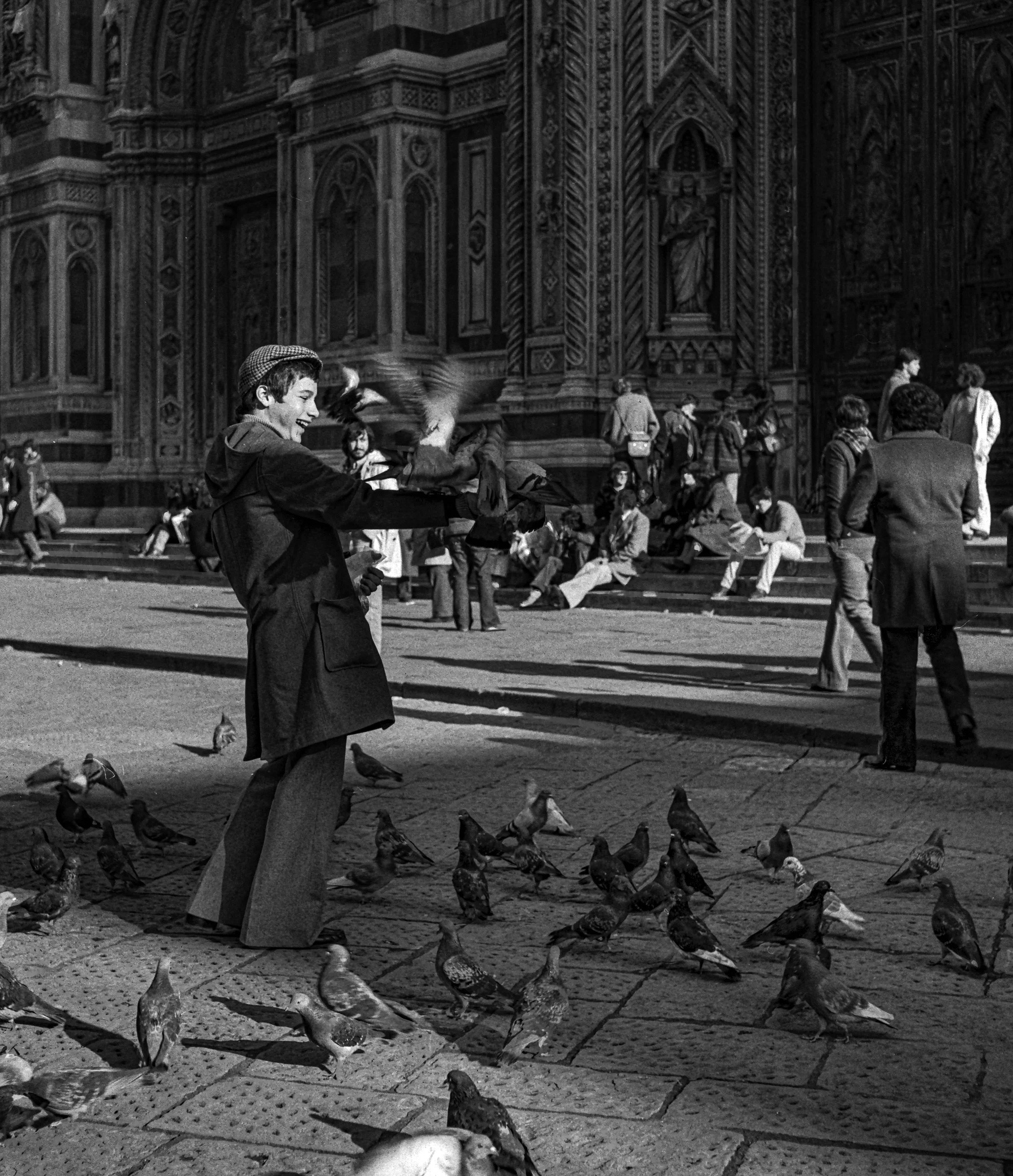 Boy with pidgin, Florence, 1977