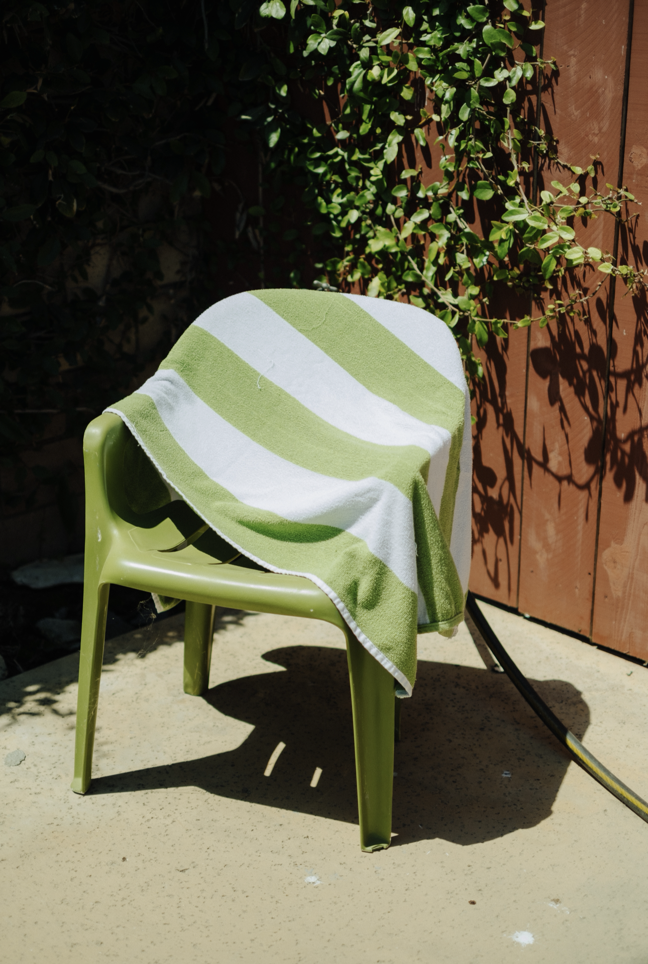 Green plastic chair