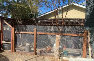 Custom wood-and-wire garden structure