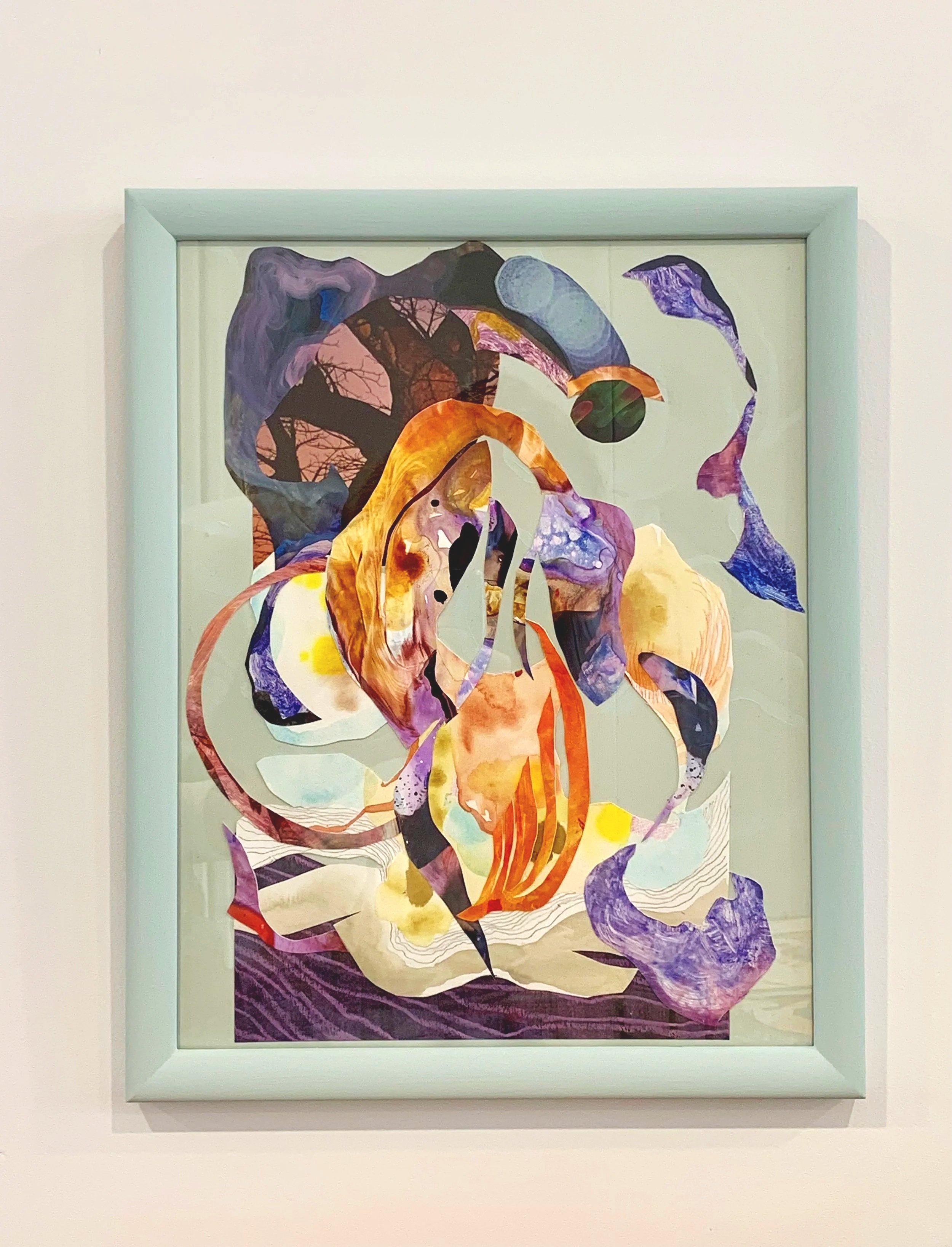 Salt Bath, 2026, mixed media collage on flashe,
338mm x 310mm 
$290
