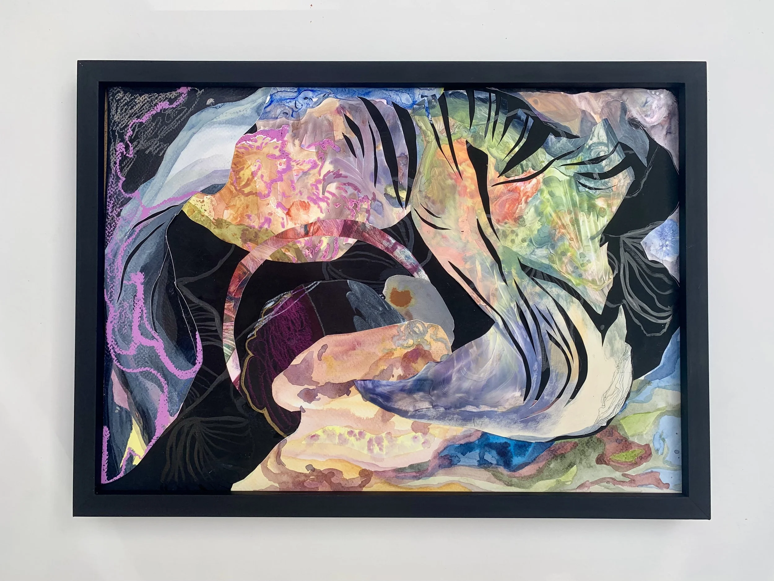 Ensemble, 2026,
mixed media collage on flashe,
320mm x 443mm
$320
