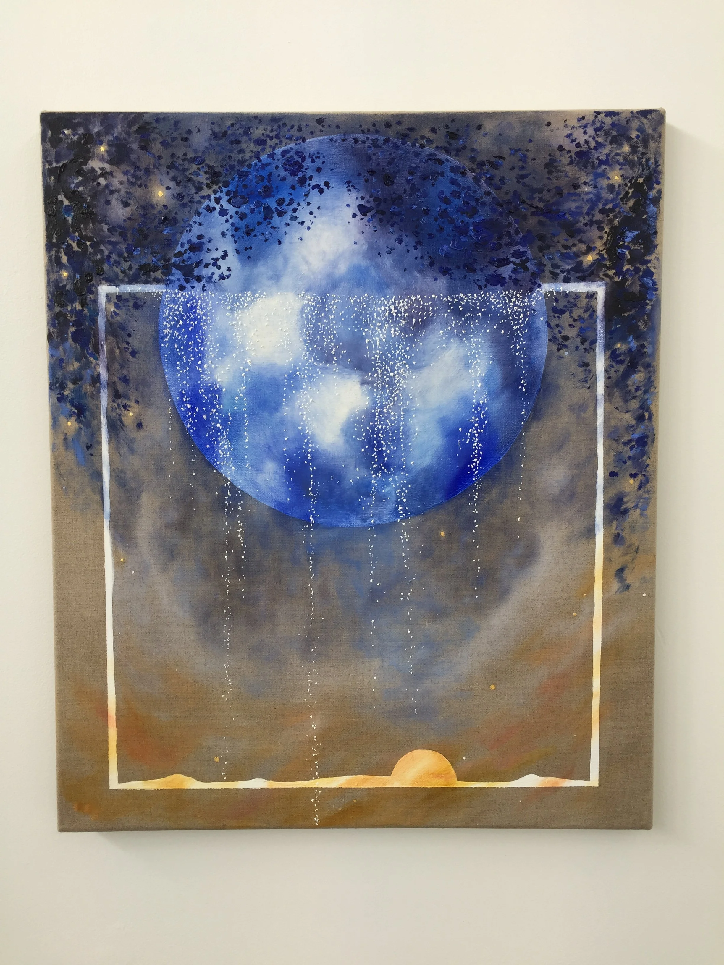 Apollo and the Underworld', oil and goldleaf on linen, 2018