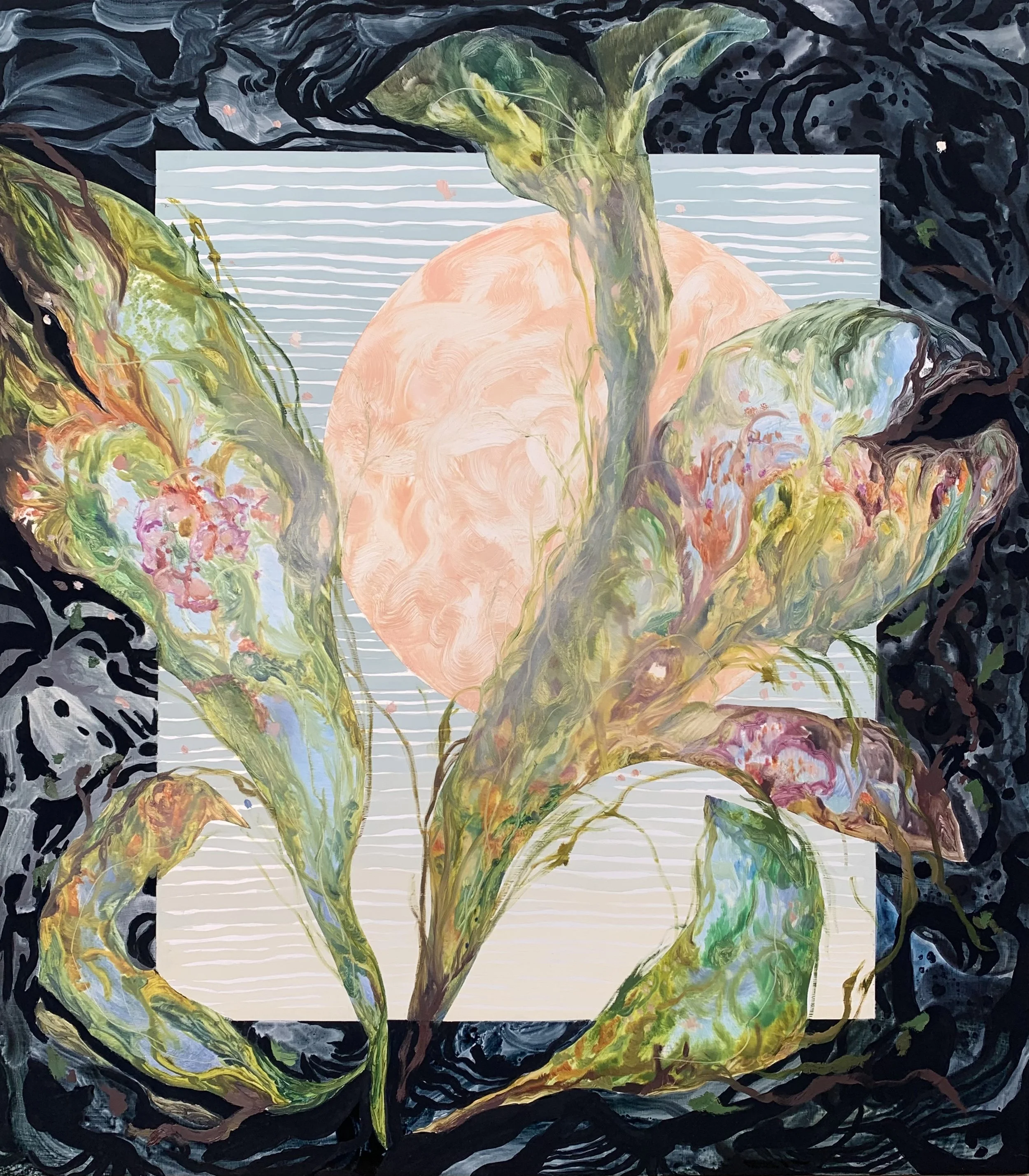 Full Moon In Libra, 2026, oil, acrylic and flashe on aluminium,
740mm x 620mm
$1,250
