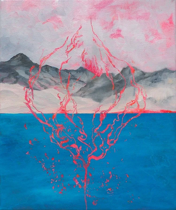 'Crater Lake', acrylic and oil on canvas, 2015