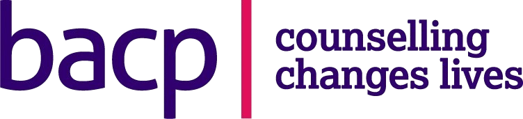 Logo of the BACP (British Association for Counseling and Psychotherapy) with the slogan 'counselling changes lives' in purple text