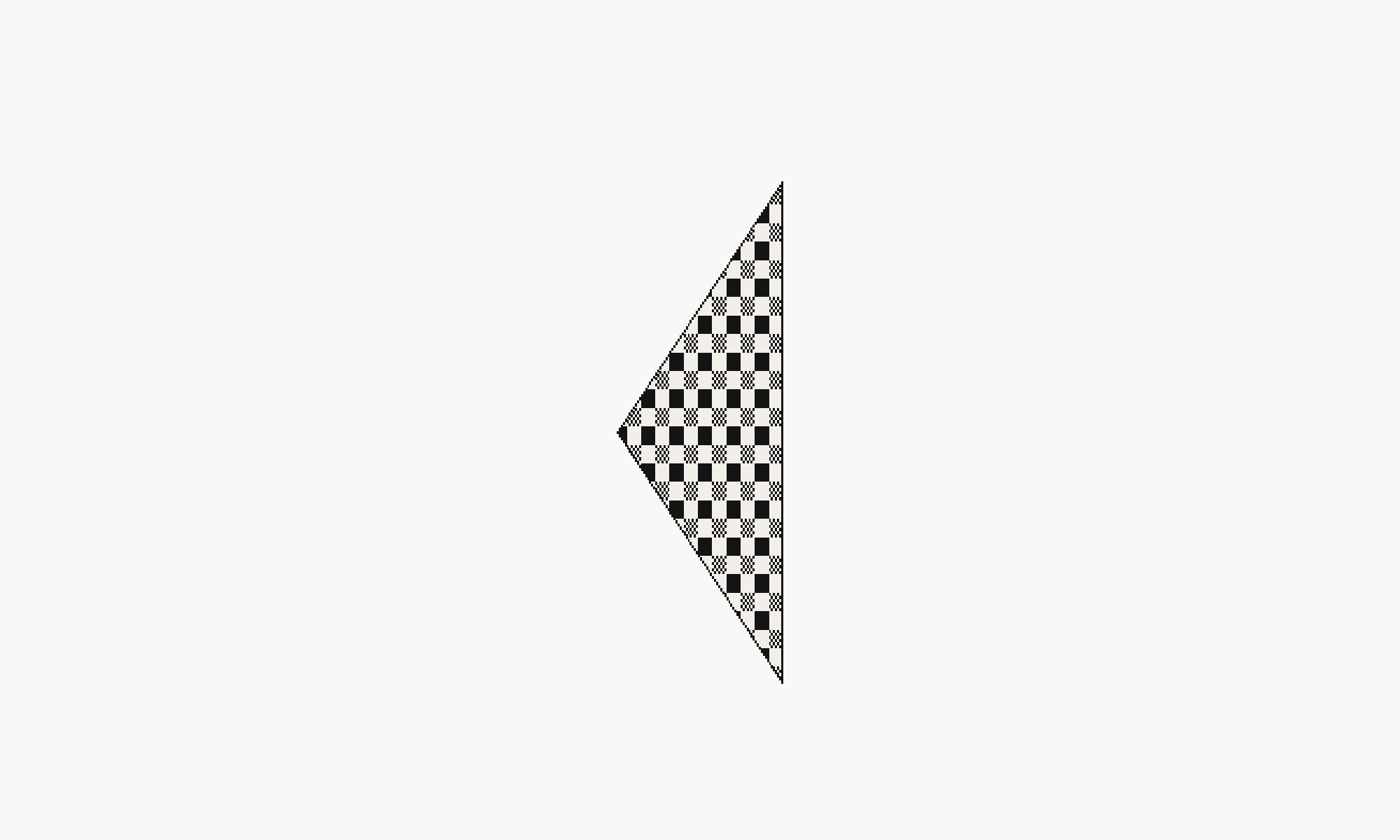 Harlequin Checkmate reverse-colour slider graphic preview; not a knitted sample