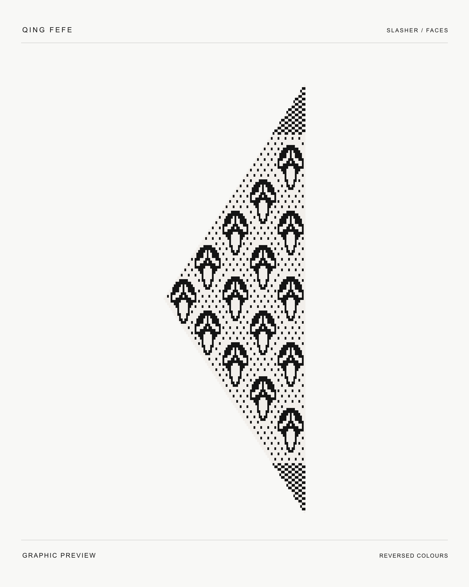 Graphic preview: same face motif in reversed colours, not a knitted sample