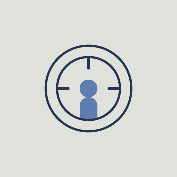 Icon of a person inside a crosshair or target circle.