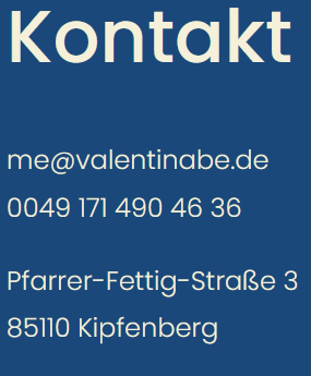 Kontaktinformationen mit E-Mail, Telefonnummer und Adresse in deutscher Sprache