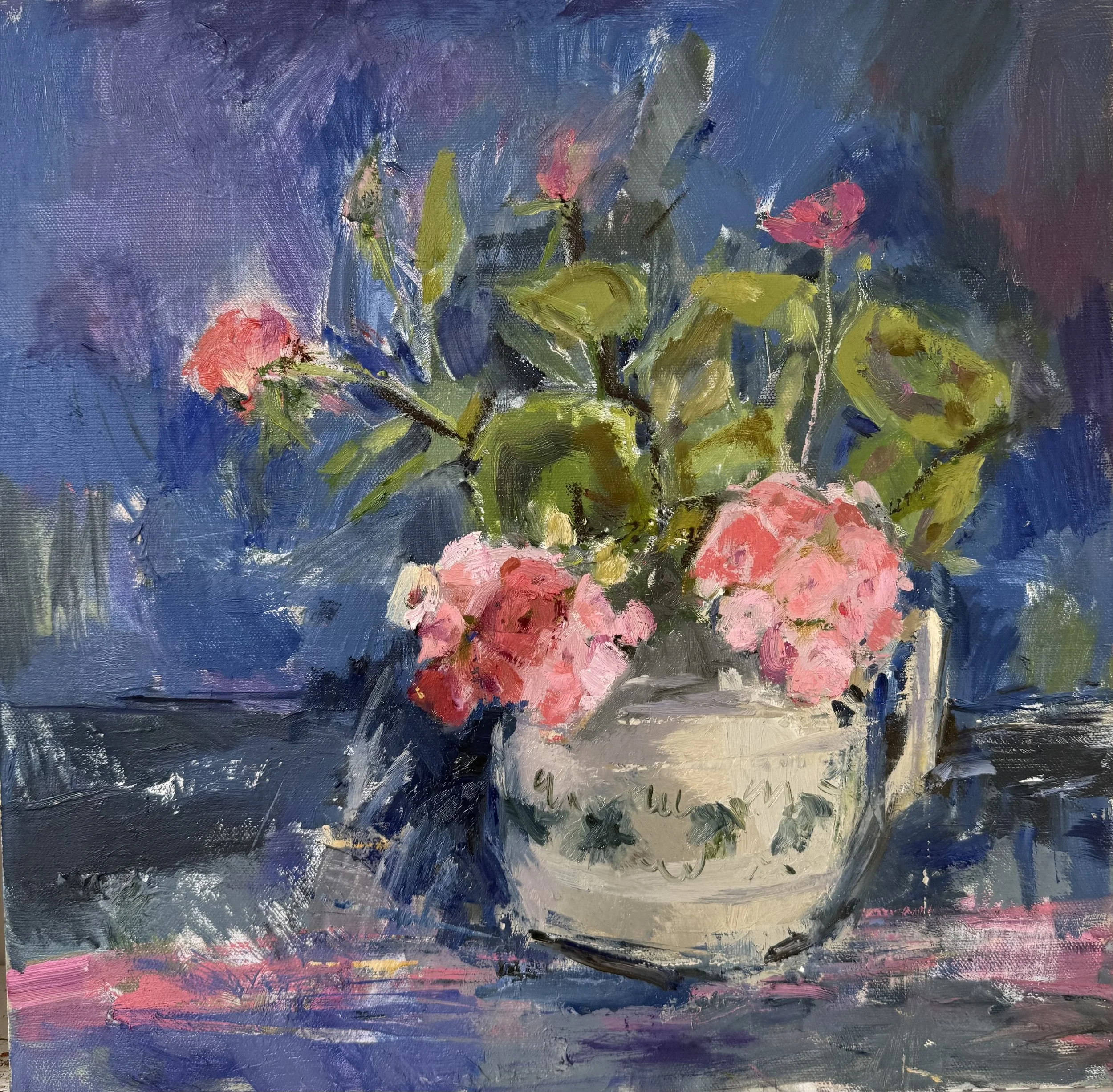 Still life with geraniums