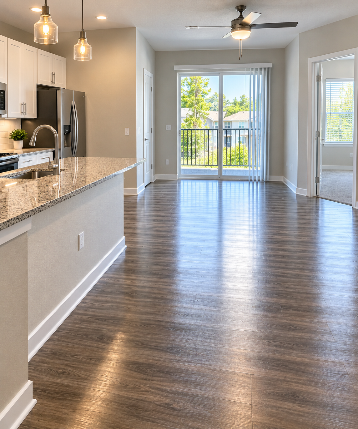 Clean empty home after professional move-out cleaning.
