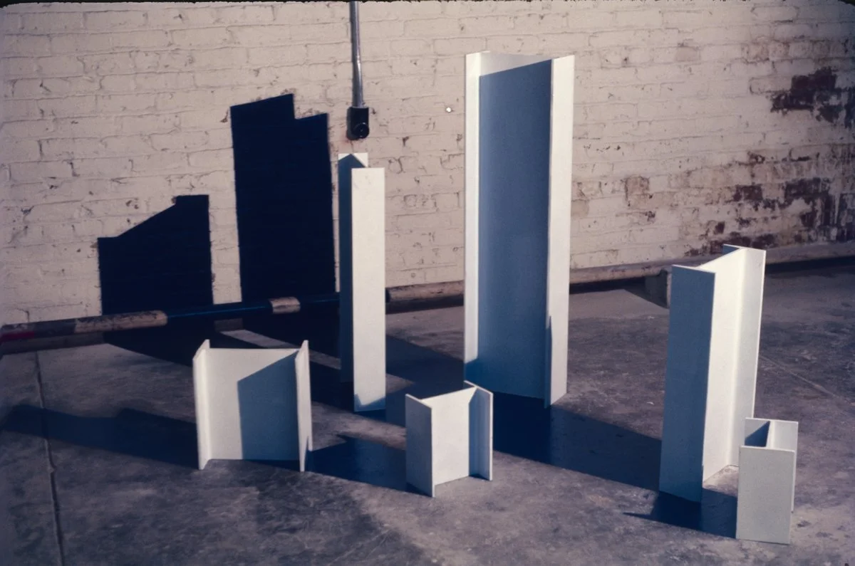 Sculpture using i-beams and paint. (Slide scan)