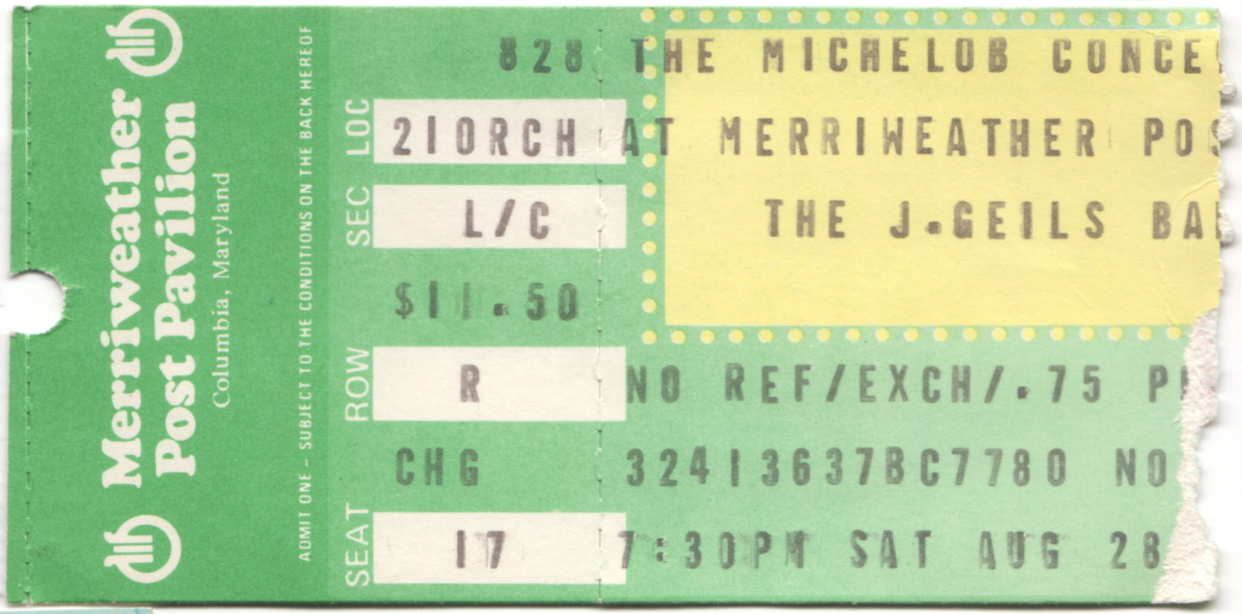 The Motels (opened for J. Geils Band)