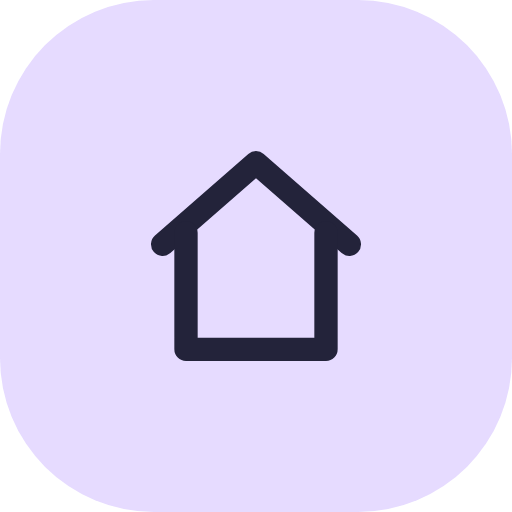 Icon of a house on a purple background