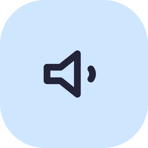 Speaker icon indicating sound or volume.