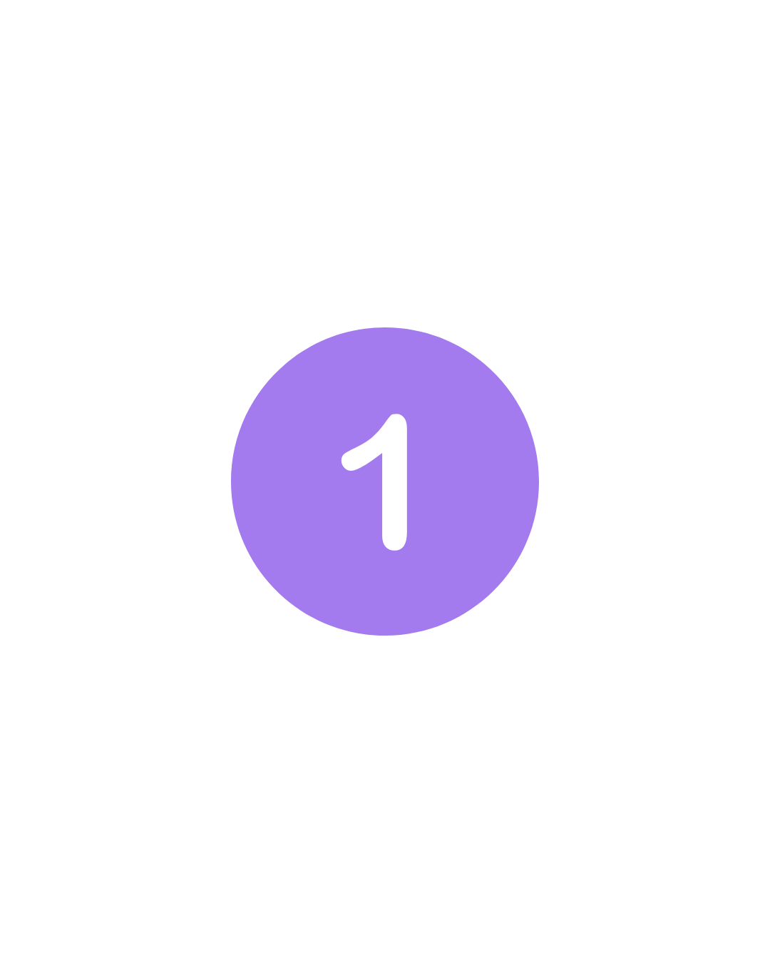 Purple circle with the number 2 in white, centered on a black background.
