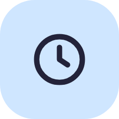 Clock with a white background and blue border