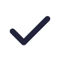 A black checkmark in a circle.