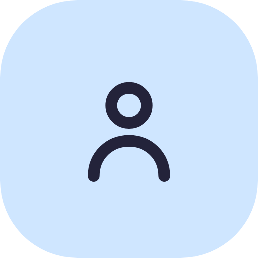 Generic user profile icon with a blue background and a simple outline of a person.