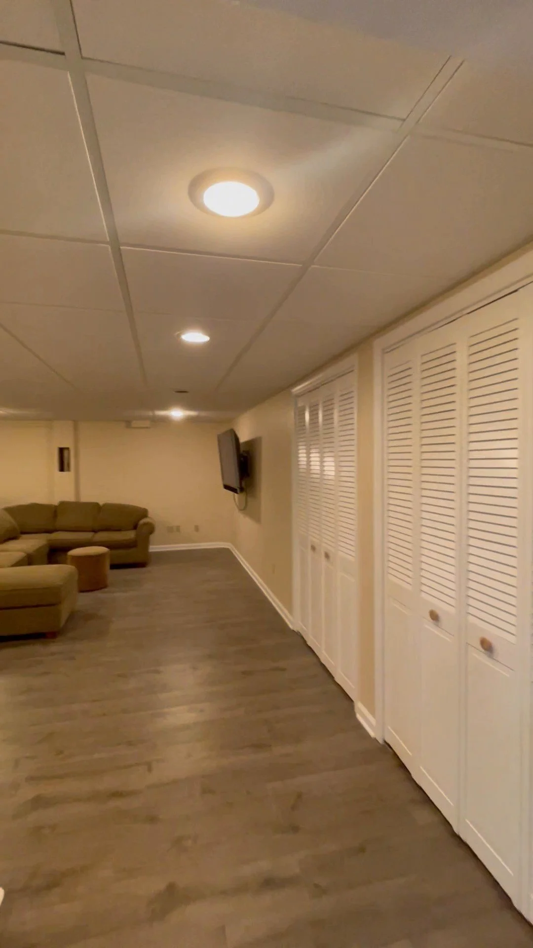 Finished basement: flooring, trim, and closets. Flanders, NJ.