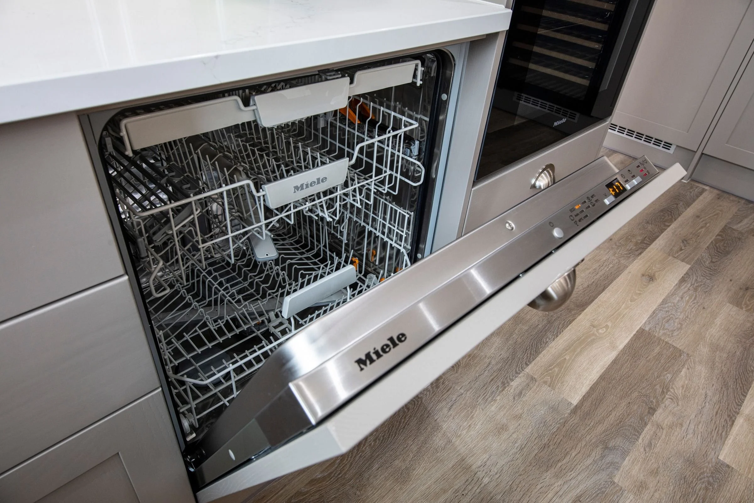 Integrated Miele dishwasher.