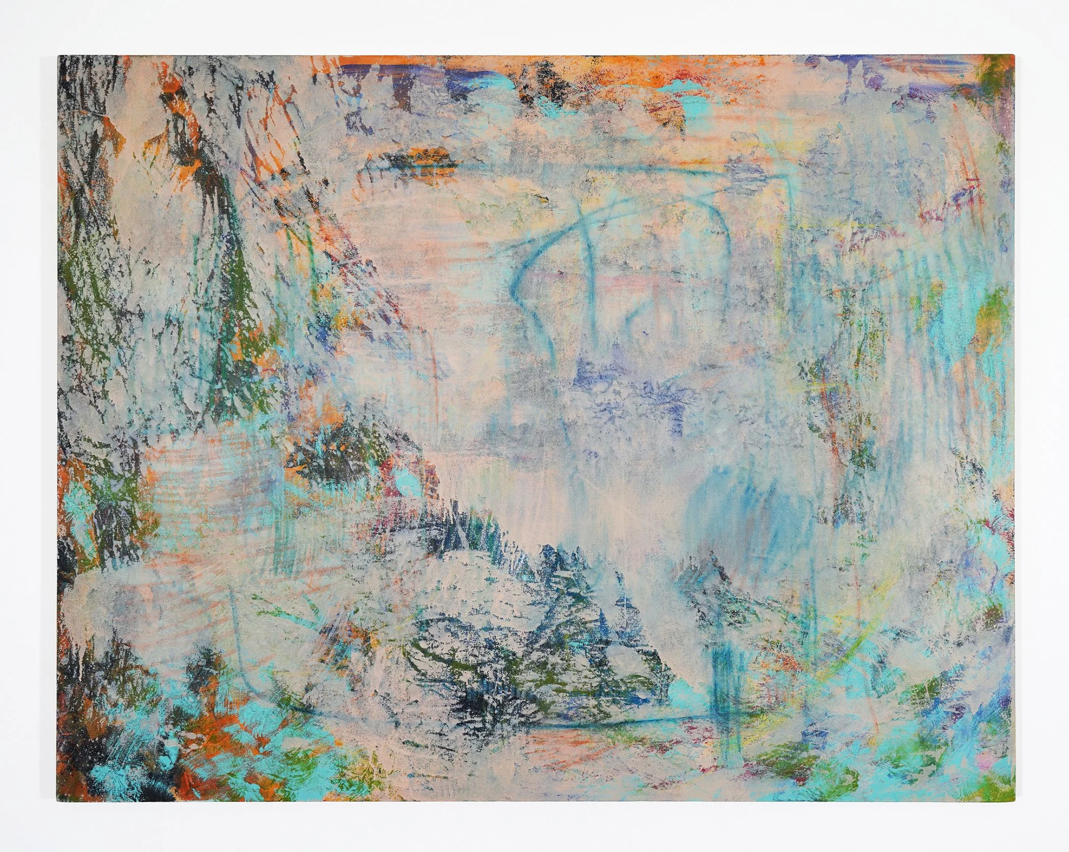 Blue Integral
acrylic, pastel, pumice on canvas
46 x 59 inches
2026