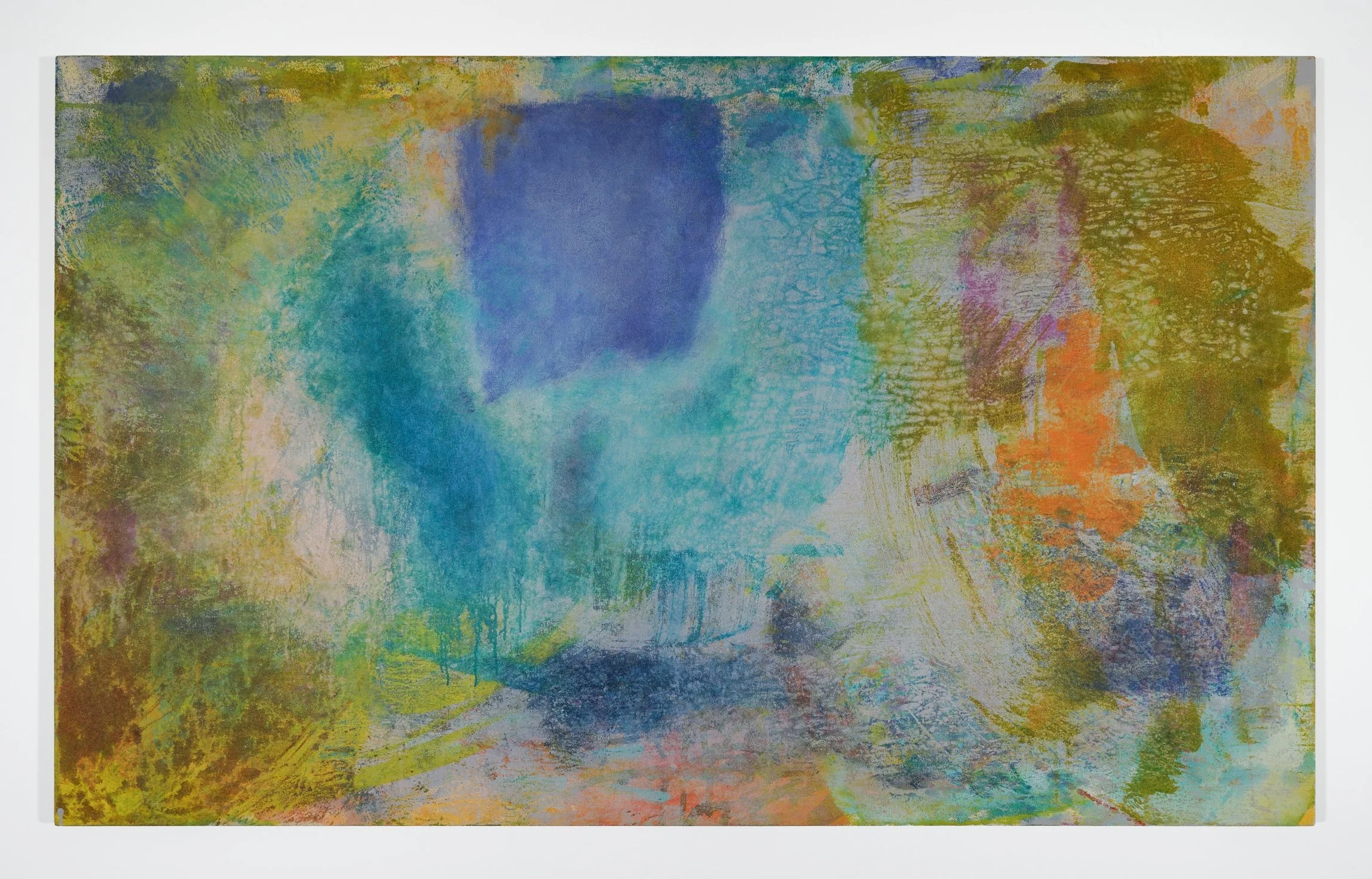 Field Measure, 
Acrylic and pastel on canvas,
44 x 72 inches,
2026