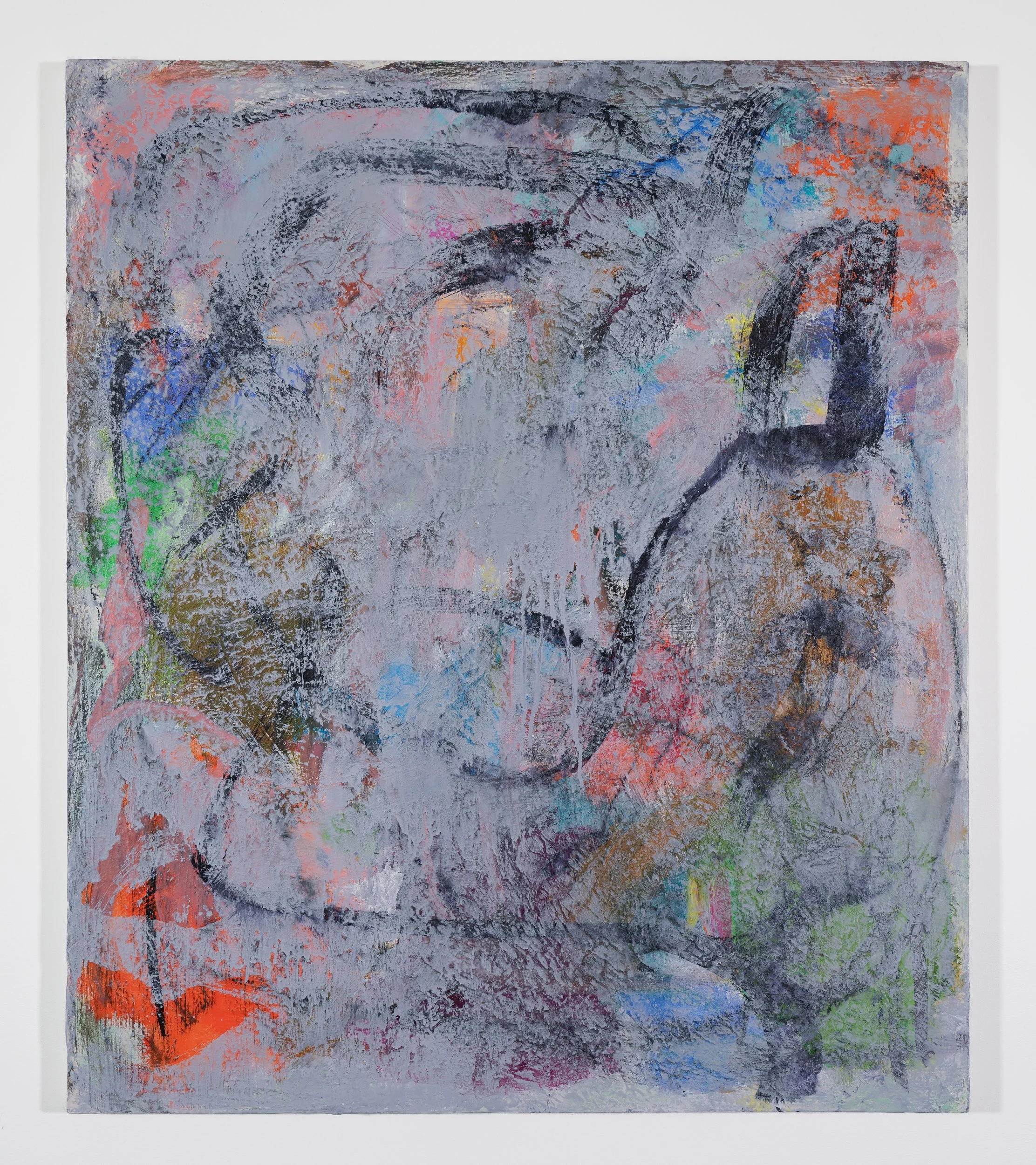 Pressure Field
42 x 36 inches
Acrylic, molding paste, pastel on canvas
2026