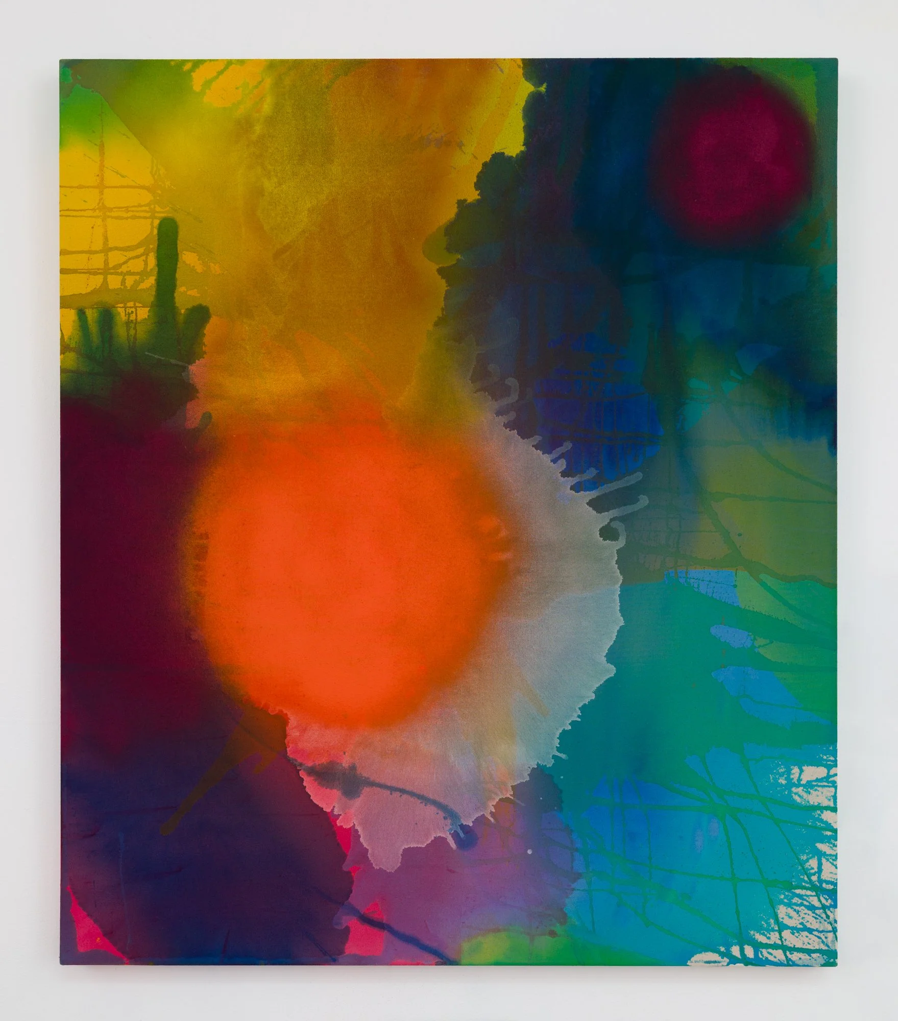 First Light,
Acrylic and acrylic spray
paint on canvas,
42 x 36 inches,
2024