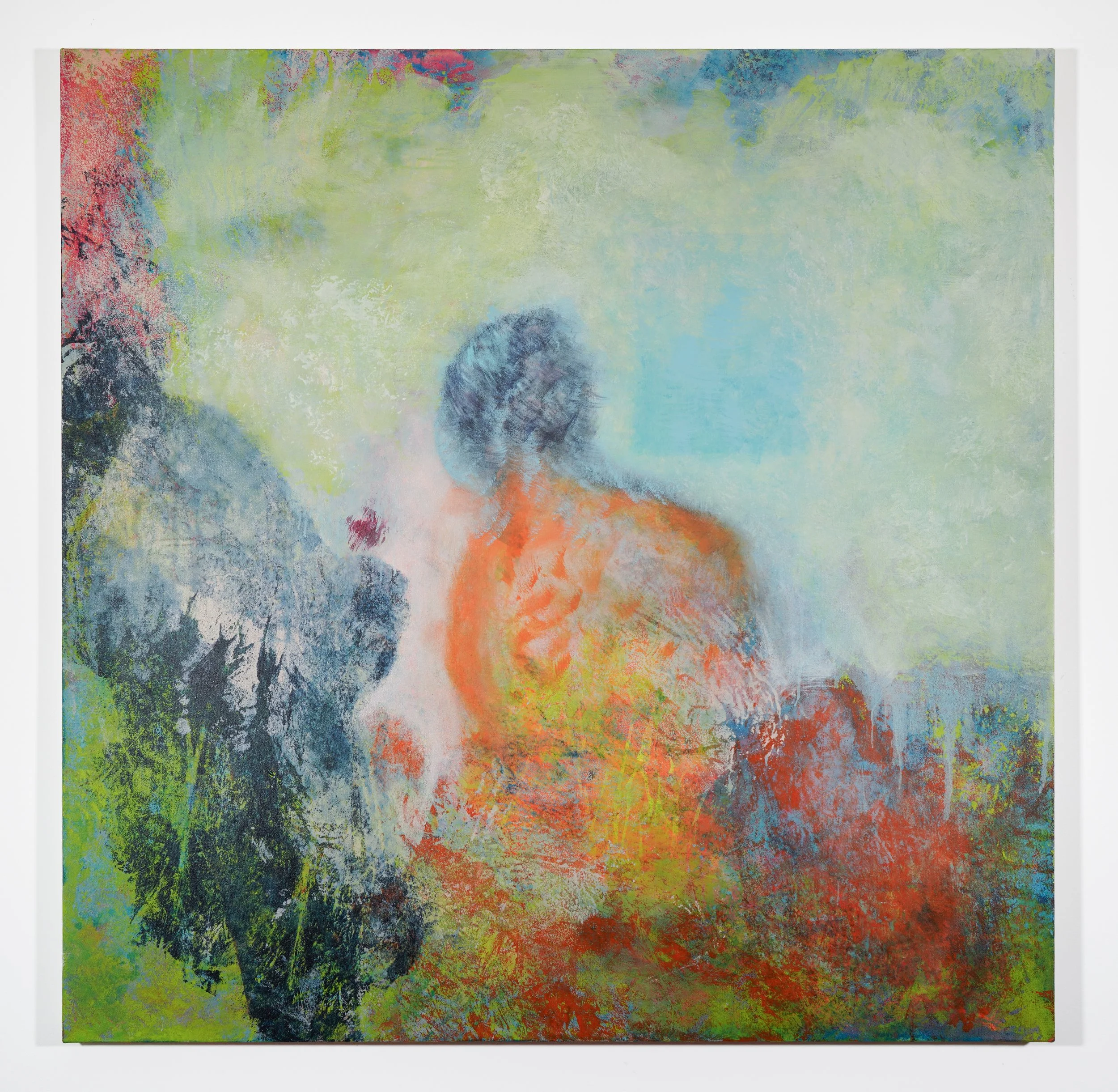 Chlorophyll Field,
Acrylic and pastel on canvas,
54 x 54 inches,
2026