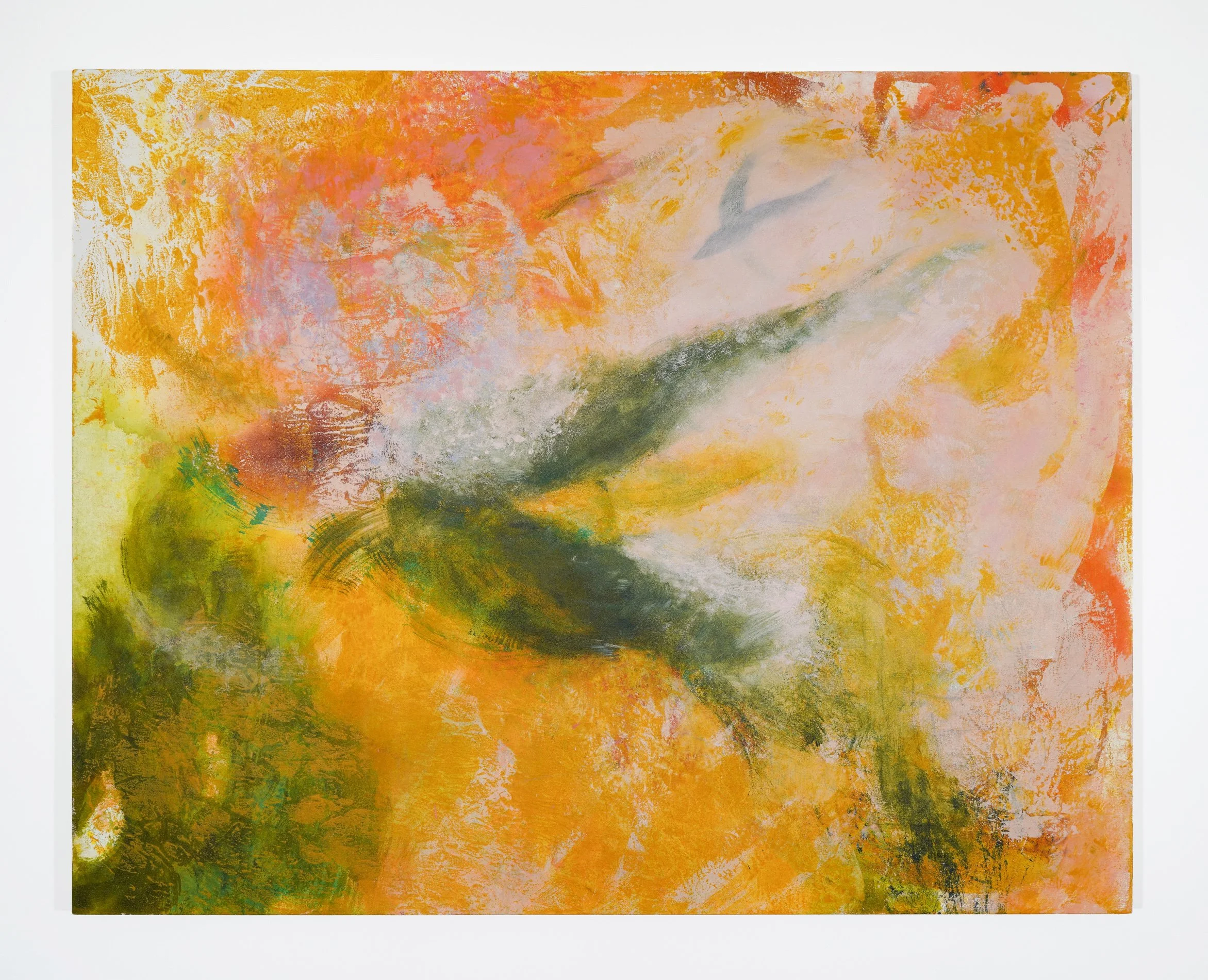 Signal Orchard, 
Acrylic and pastel on canvas,
47 x 59 inches,
2026