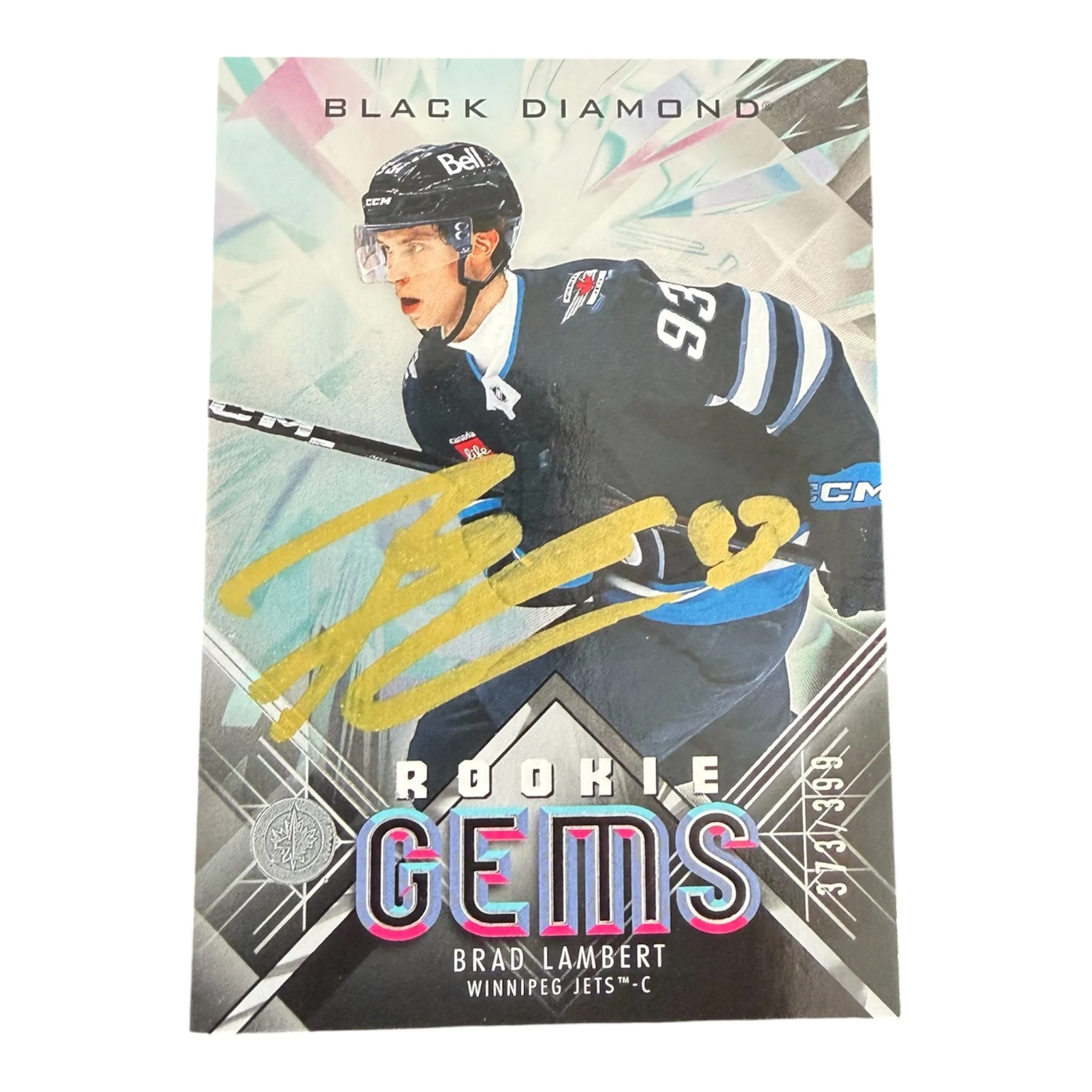 Brad Lambert Autographed Black Diamond Rookie Gems / 399 Winnipeg Jets