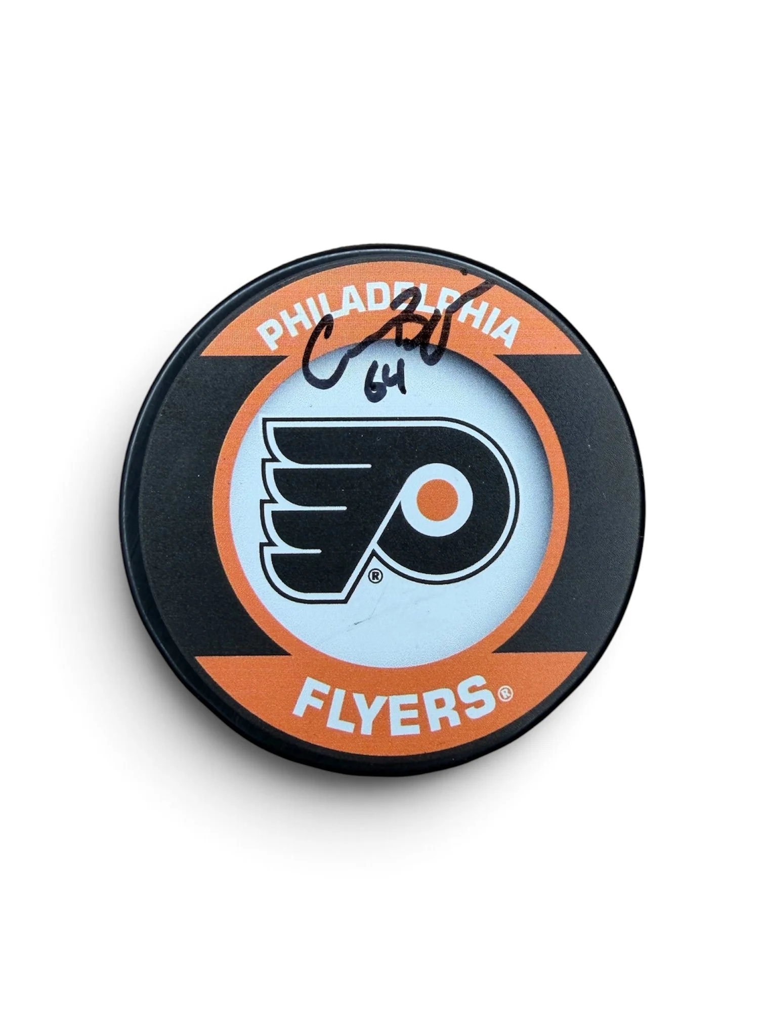 Carson Bjarnason Autographed Puck Philadelphia Flyers