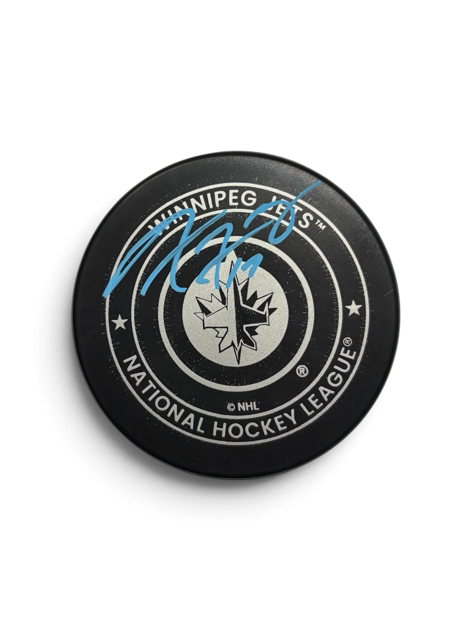 Adam Lowry Autographed Winnipeg Jets Puck