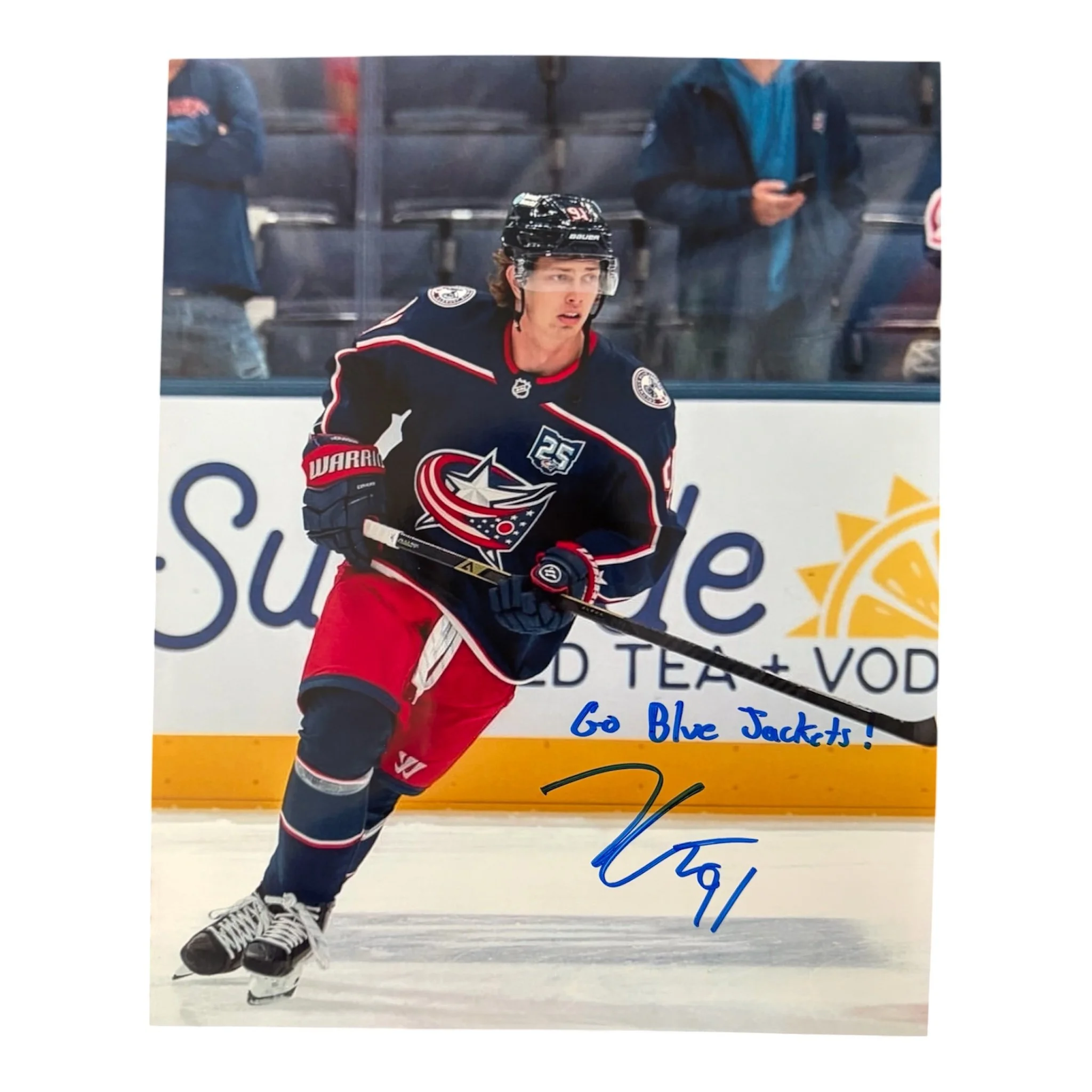 Kent Johnson Autographed 8x10 Inscribed Photo Columbus Blue Jackets