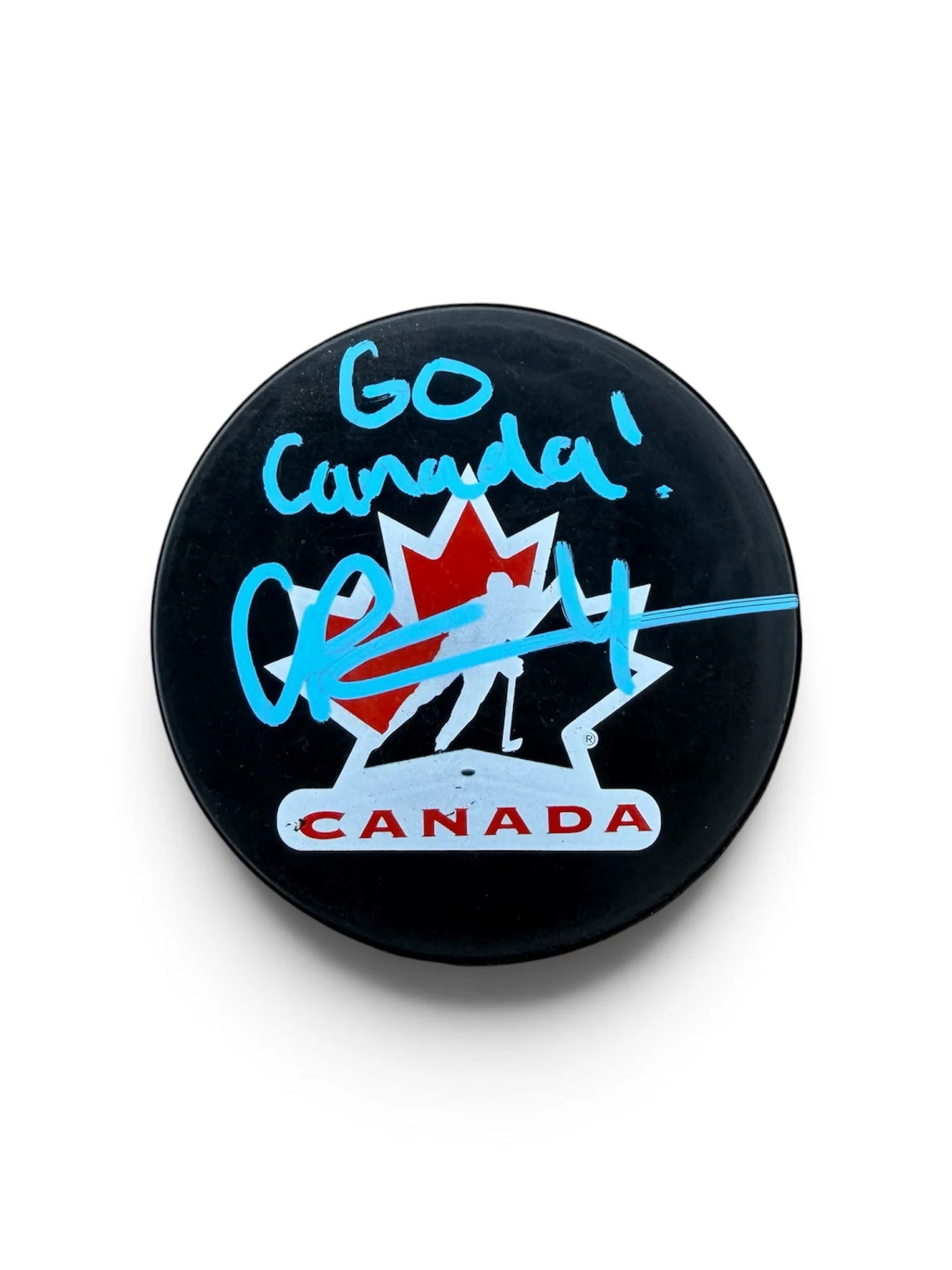 Caden Price Autographed Team Canada Puck Inscribed