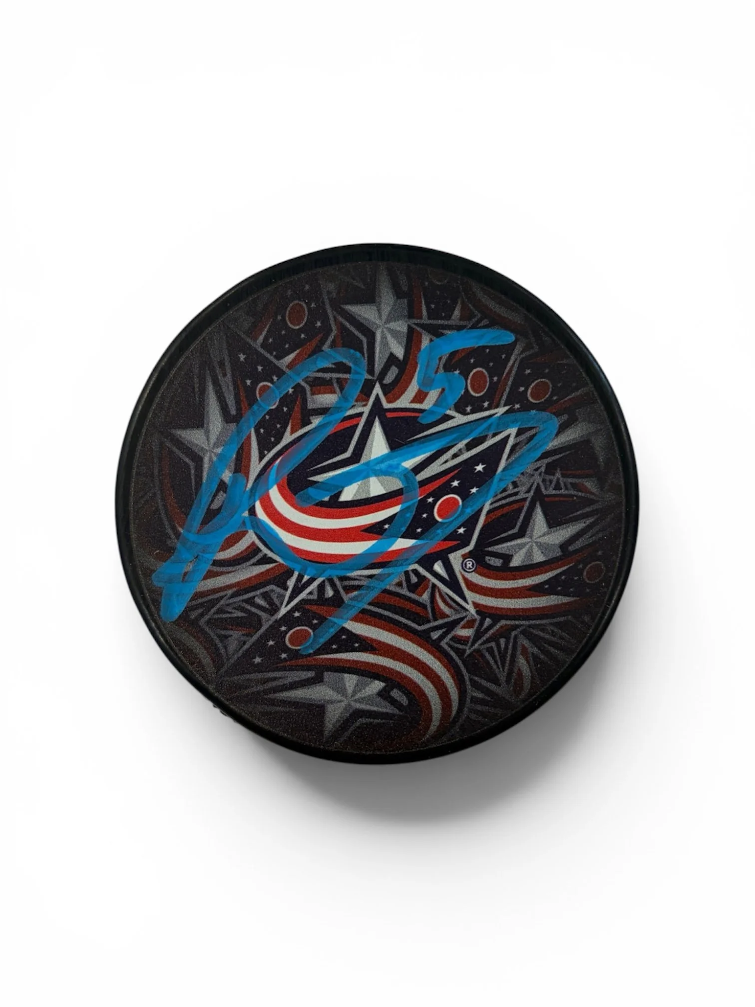 Denton Mateychuk Autographed Puck Columbus Blue Jackets
