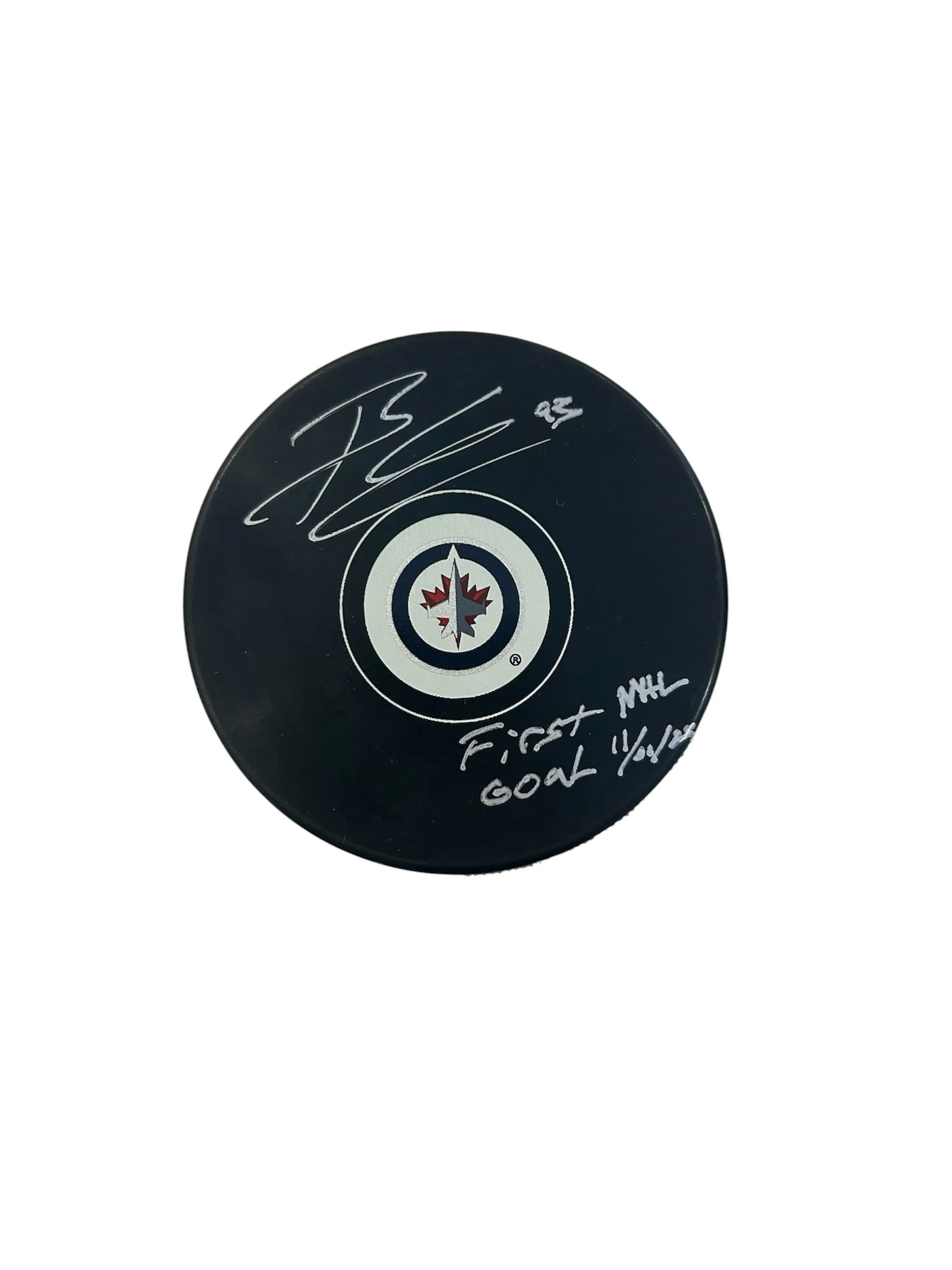 Brad Lambert First NHL Goal Inscribed Puck