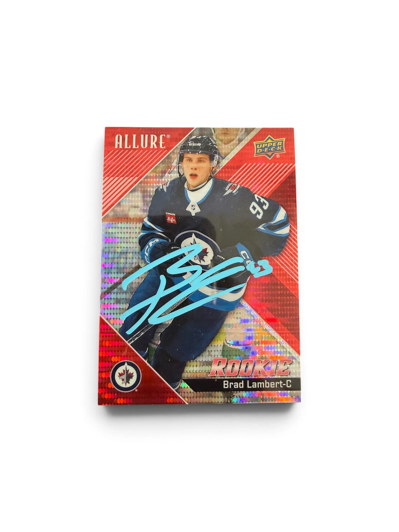 Brad Lambert Autographed Red Allure Card Winnipeg Jets