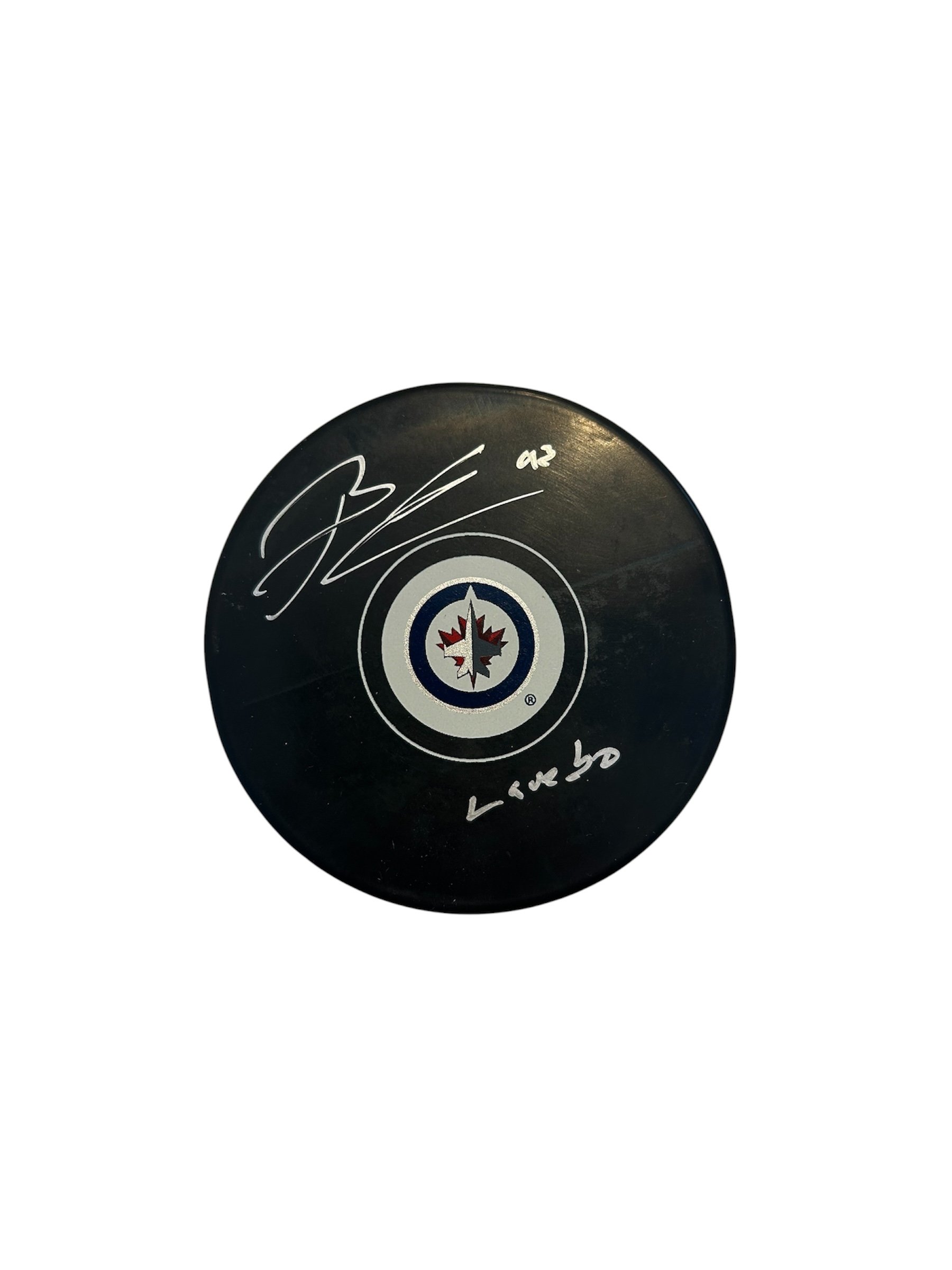 Brad Lambert Autographed Inscribed Lambo Winnipeg Jets Puck