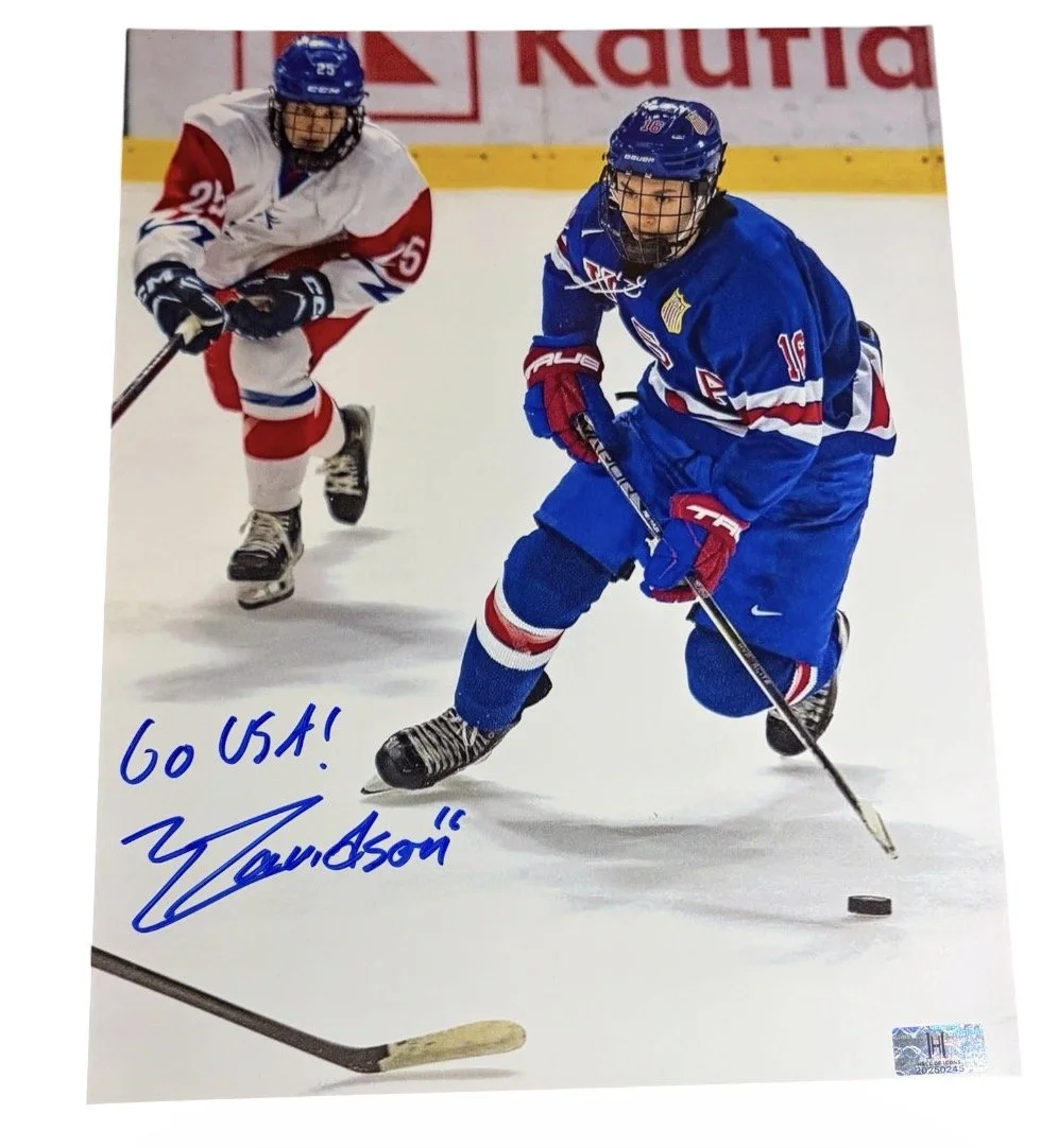 Noah Davidson Autographed 8x10 Team USA  / Medicine Hat Tigers Inscribed