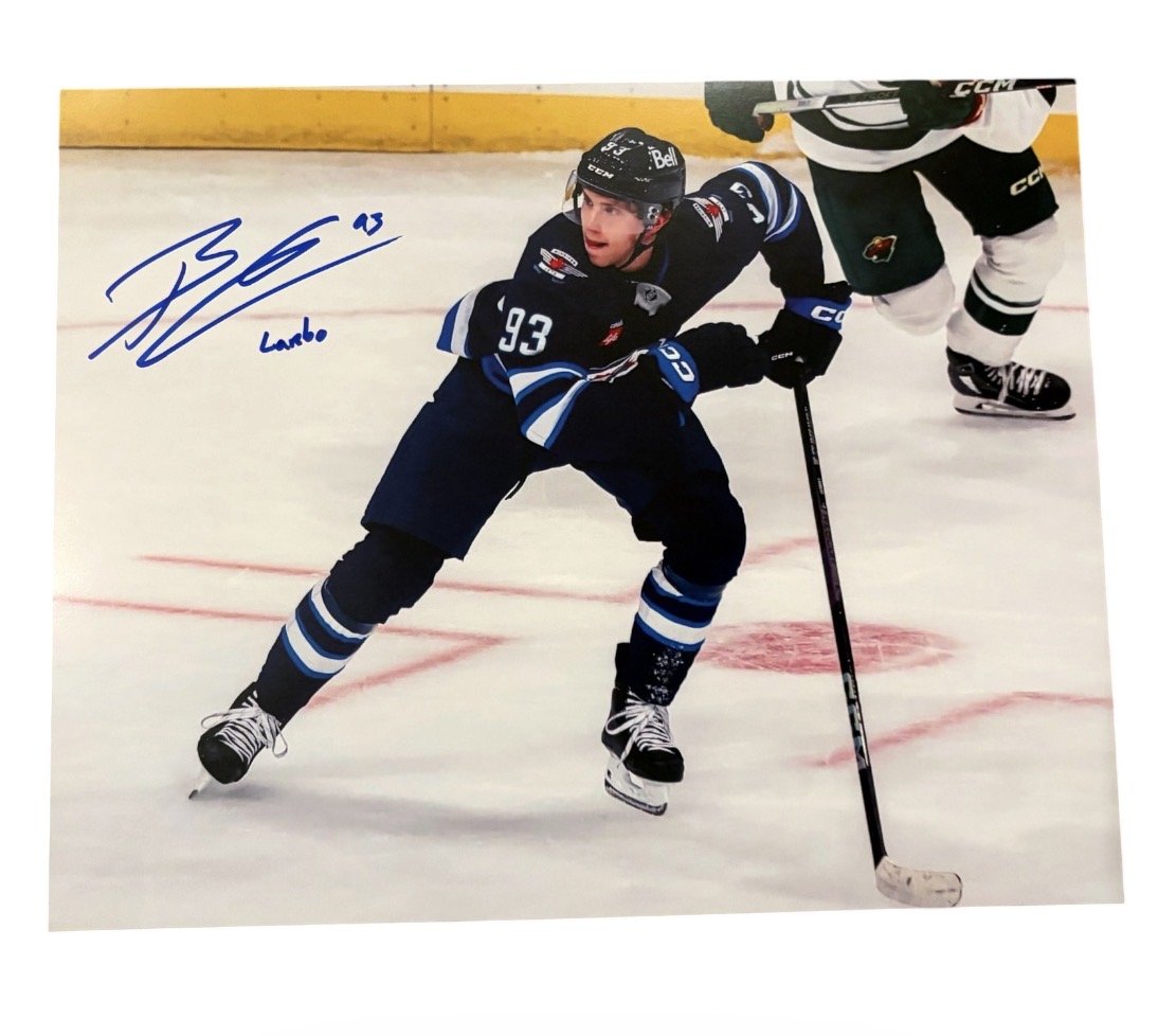 Brad Lambert Autographed Inscribed 8x10 Photo Winnipeg Jets
