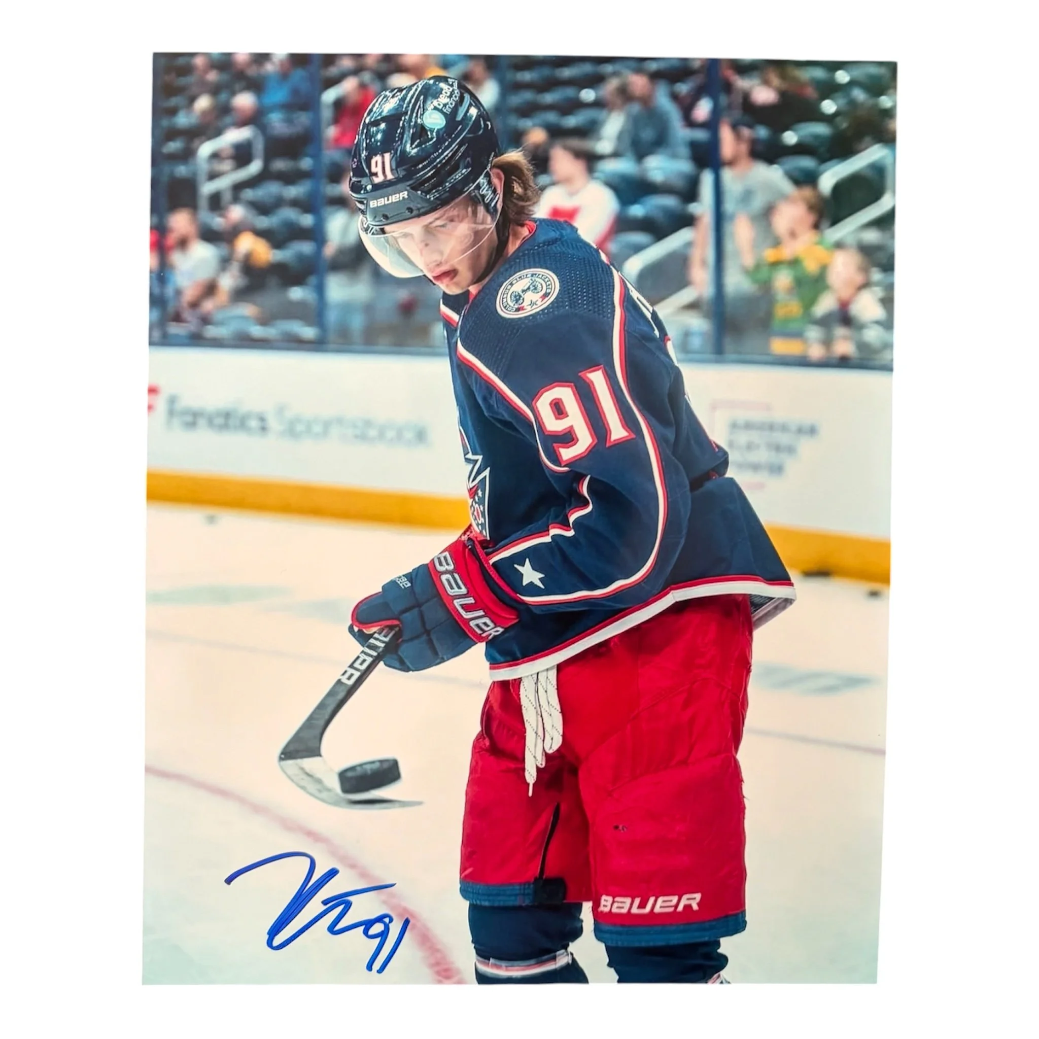 Kent Johnson Autographed 8x10 Columbus Blue Jackets