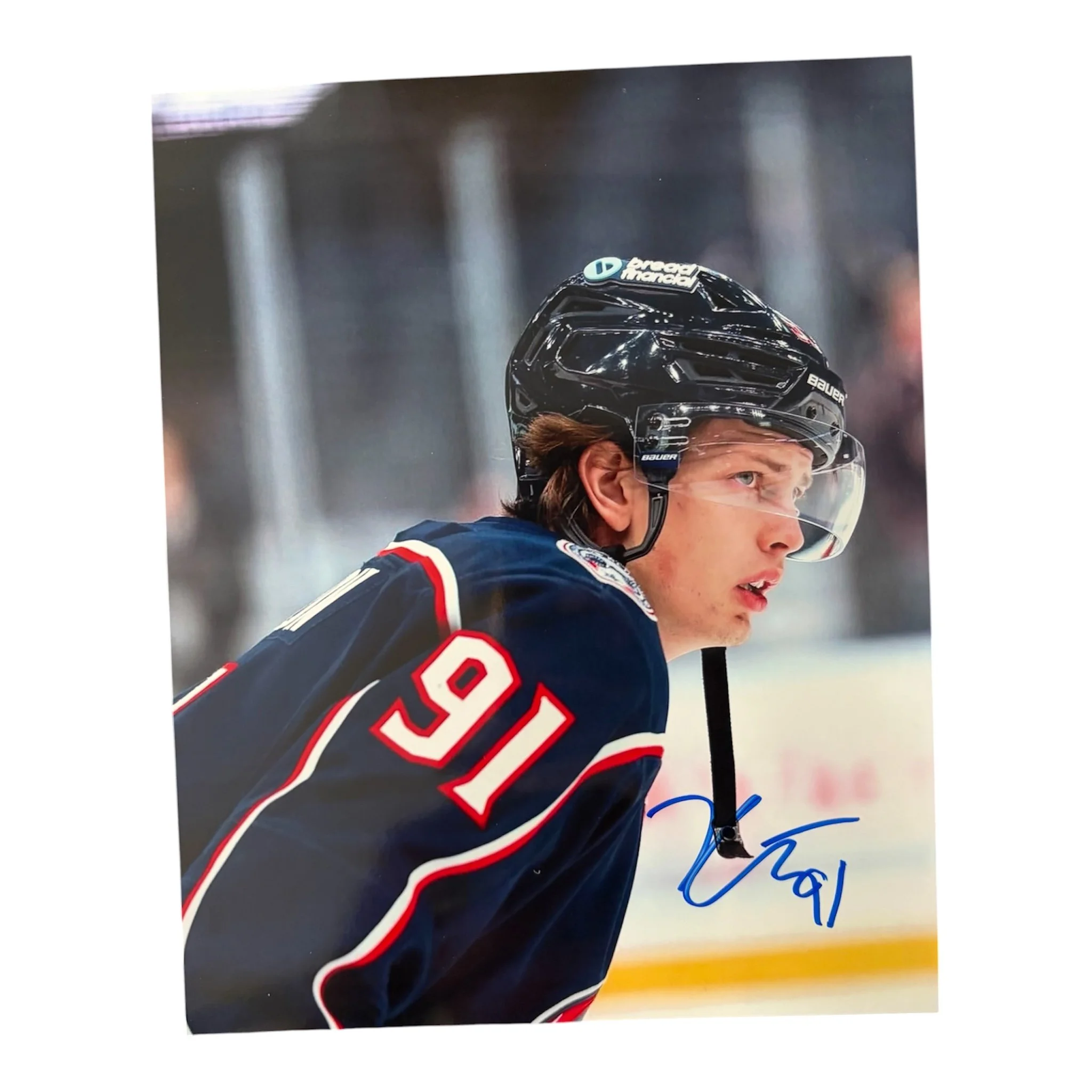 Kent Johnson Autographed 8x10 Columbus Blue Jackets