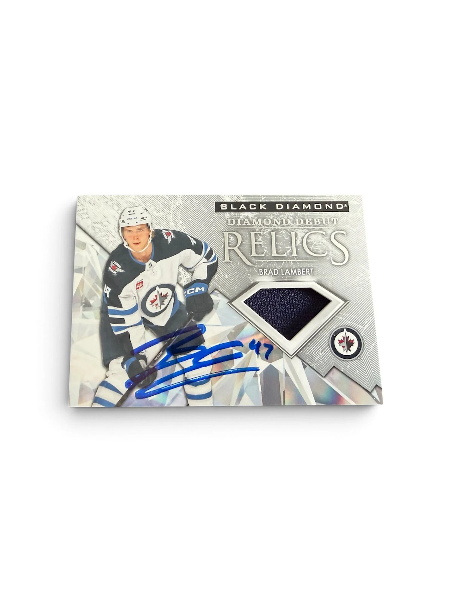 Brad Lambert Autographed Black Diamond Relic Jersey Card Winnipeg Jets