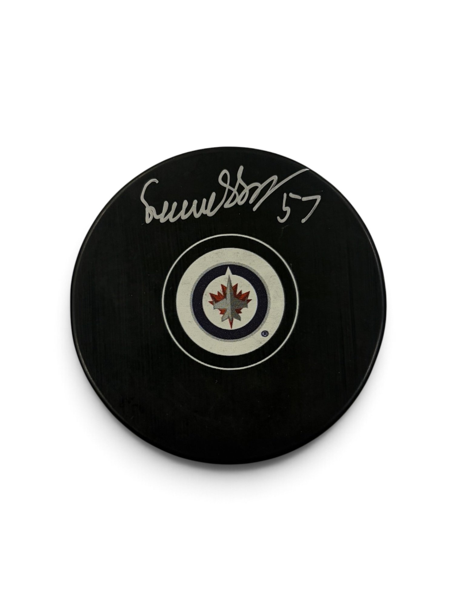 Elias Salomonsson Autographed Winnipeg Jets Puck