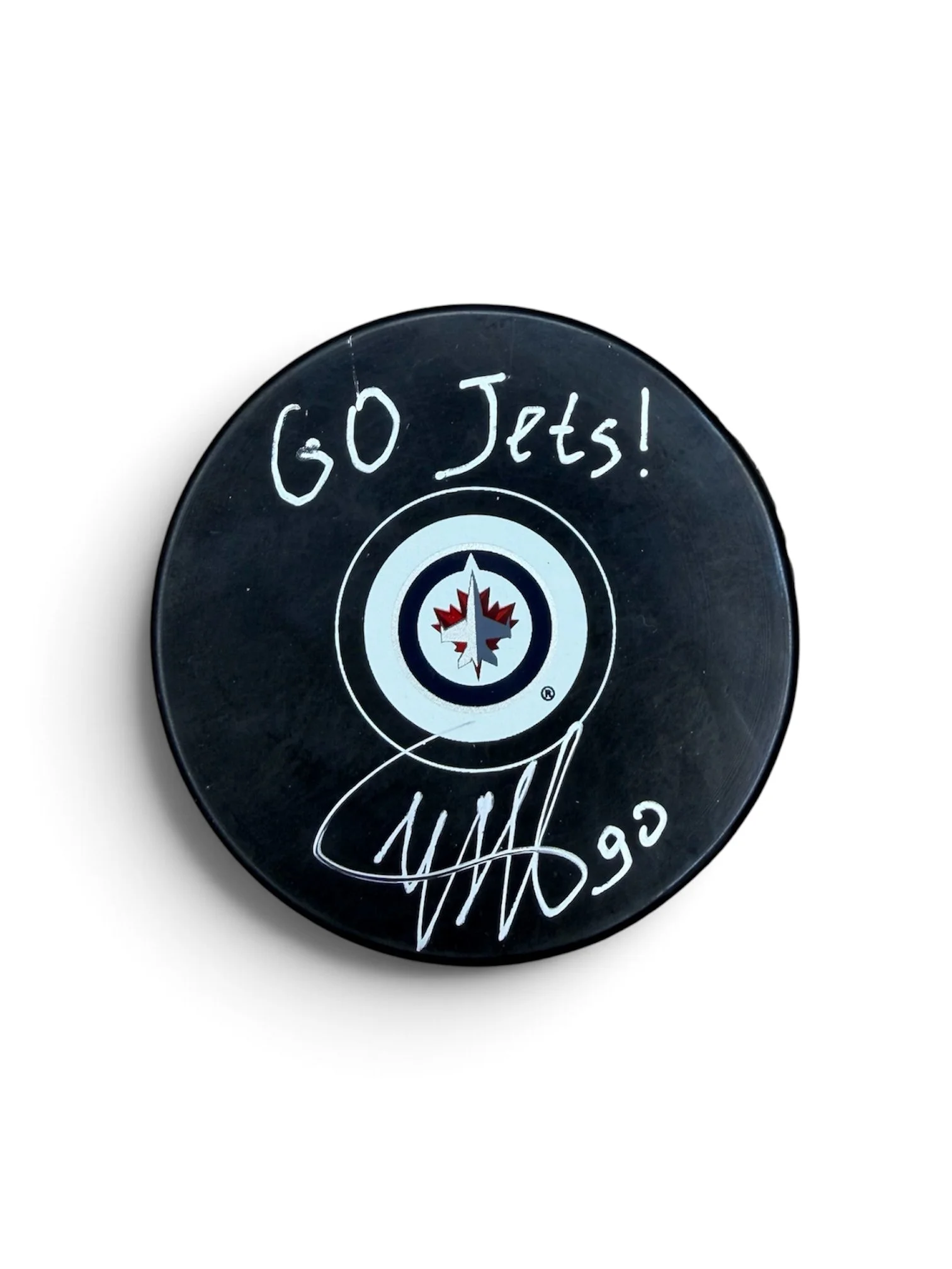 Nikita Chibrikov Autographed Inscribed Go Jets Winnipeg Jets Puck