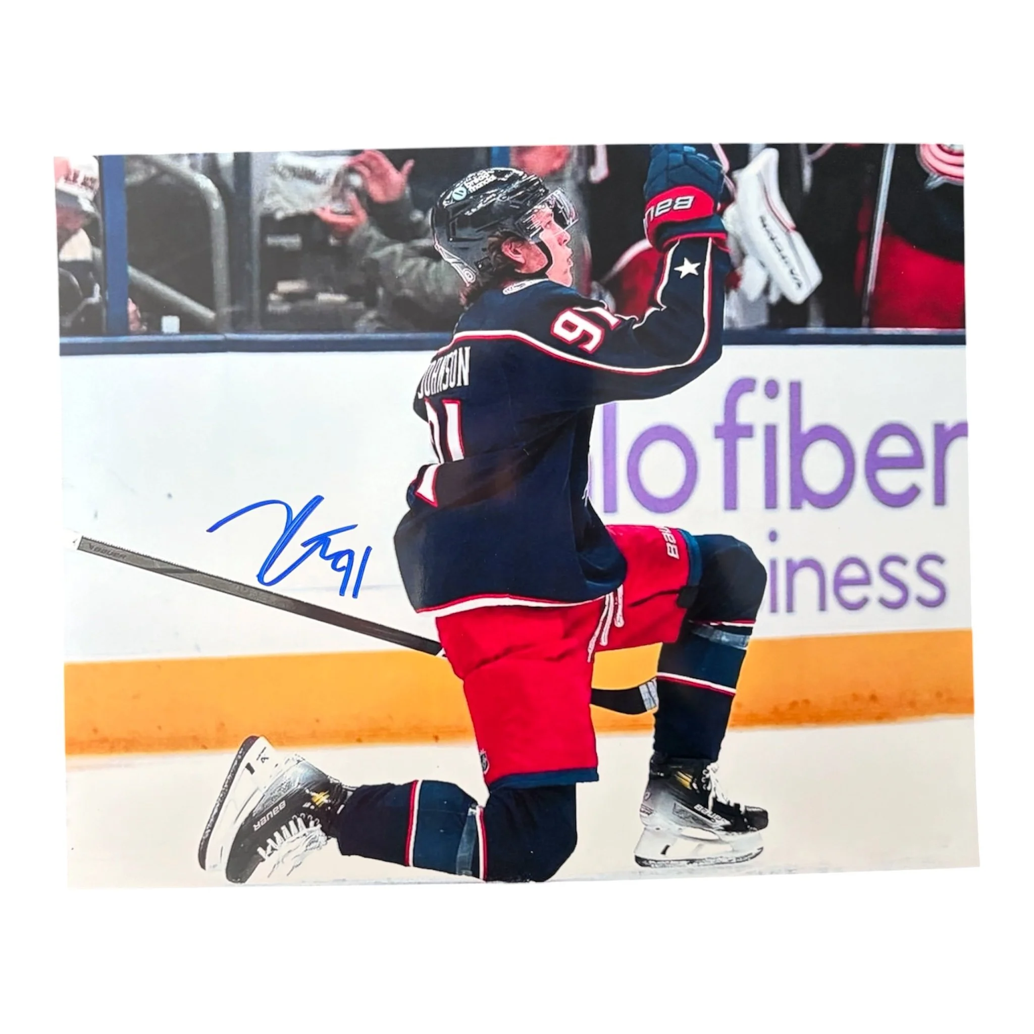 Kent Johnson Autographed 8x10 Columbus Blue Jackets