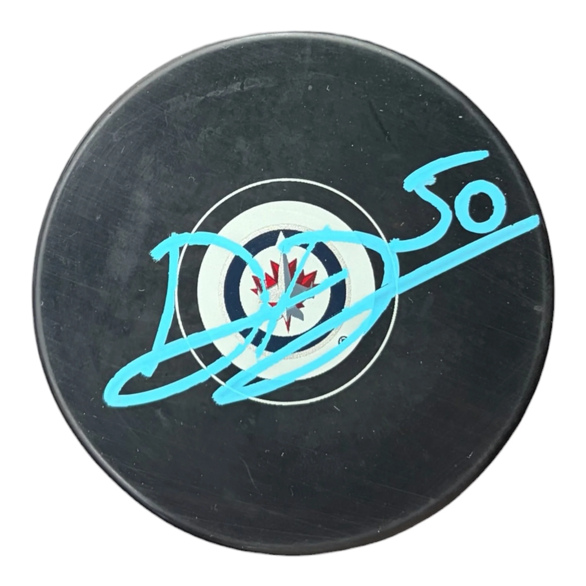 Dom DiVincentiis Autographed Puck Winnipeg Jets