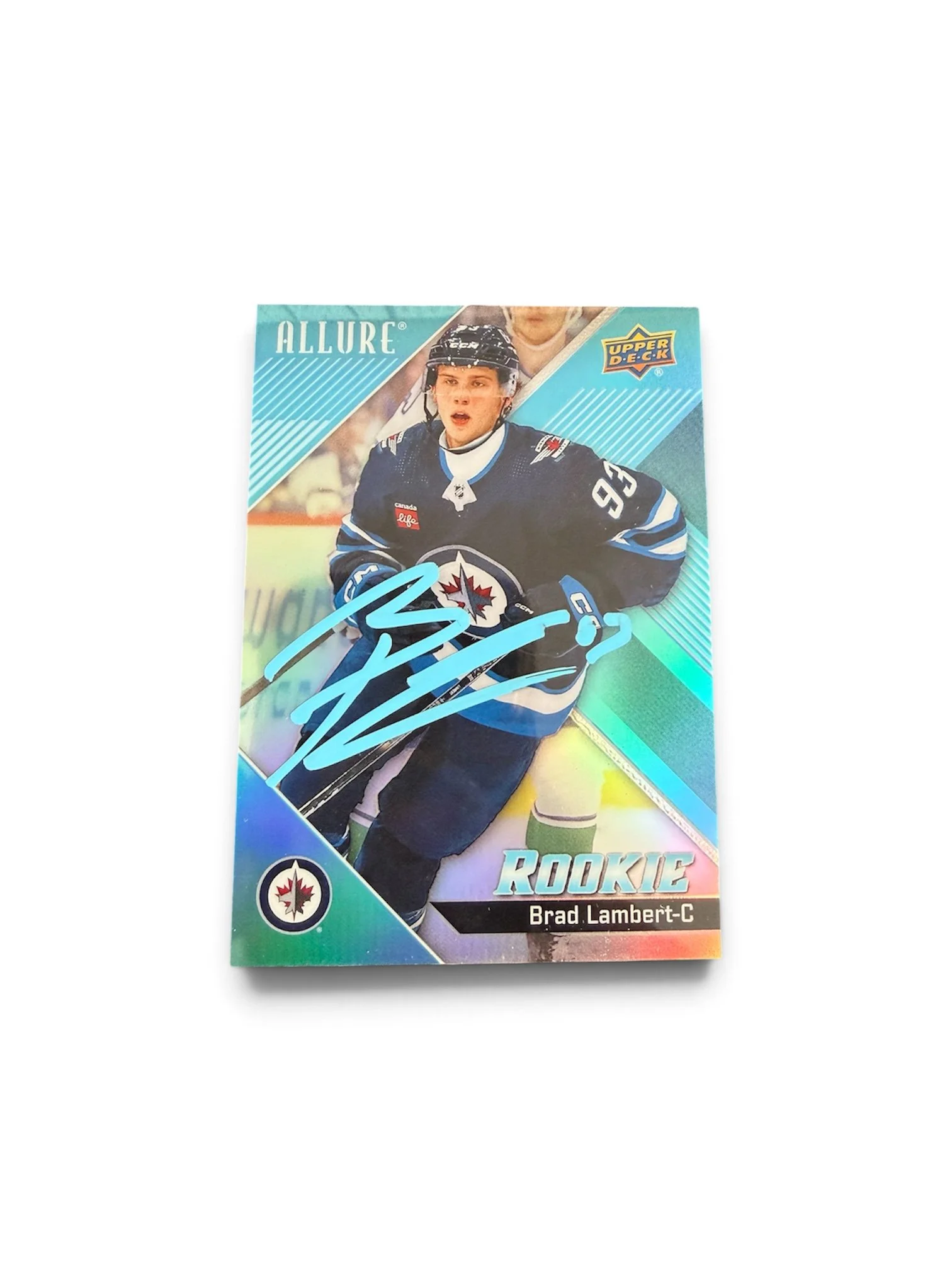 Brad Lambert Autographed Blue Allure Card Winnipeg Jets
